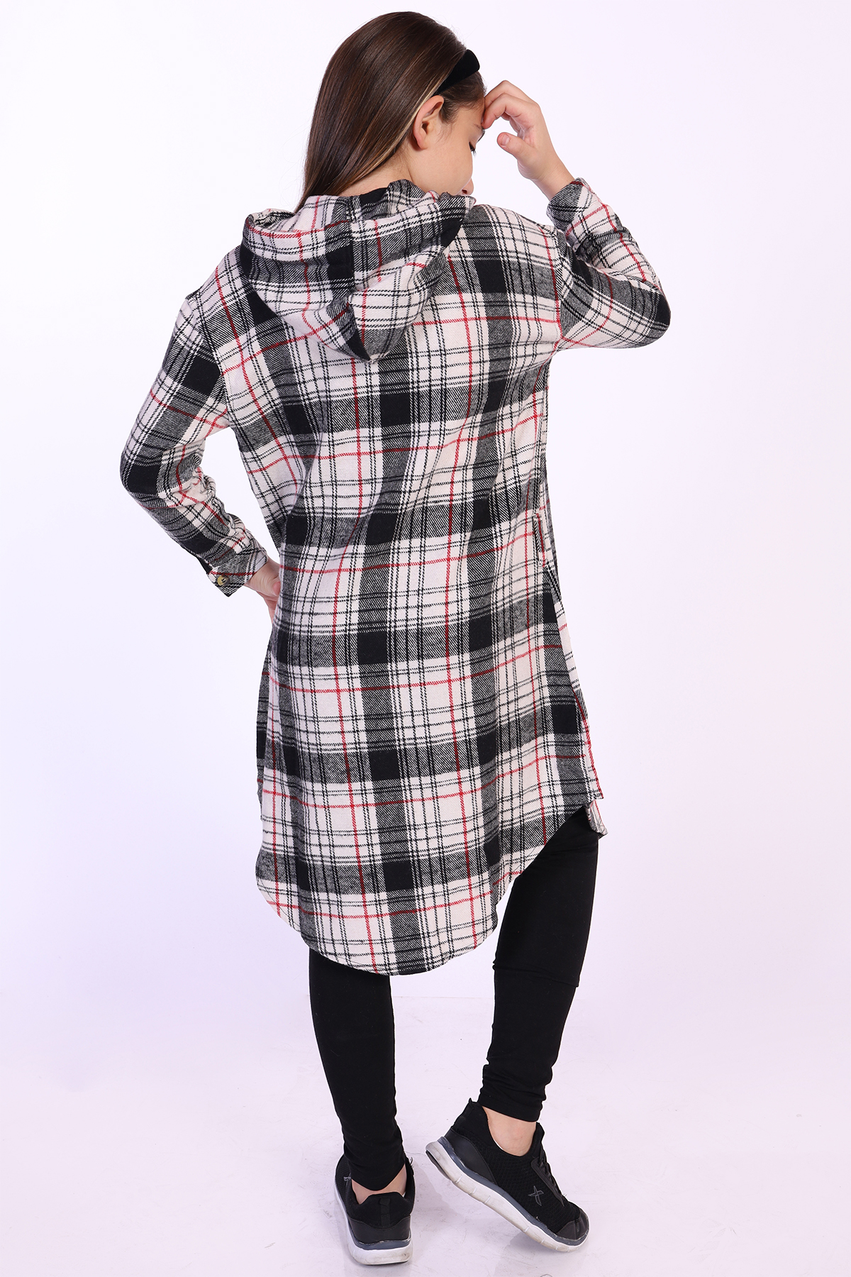 Toontoy Kız Çocuk Kapüşonlu Oduncu Gömlek