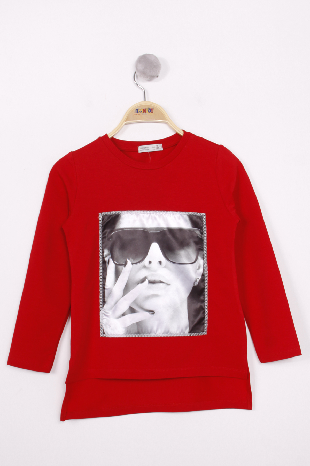 Toontoy Kız Çocuk Gözlüklü Kız Baskılı Sweatshirt