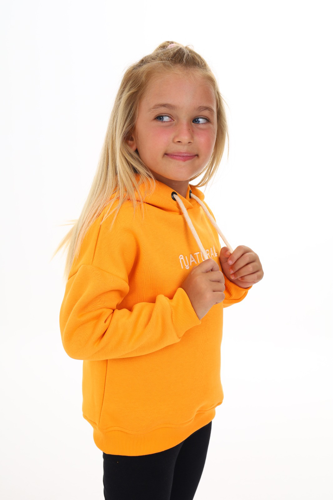 Toontoy Kız Çocuk Kapüşonlu Natural Nakışlı Sweatshirt