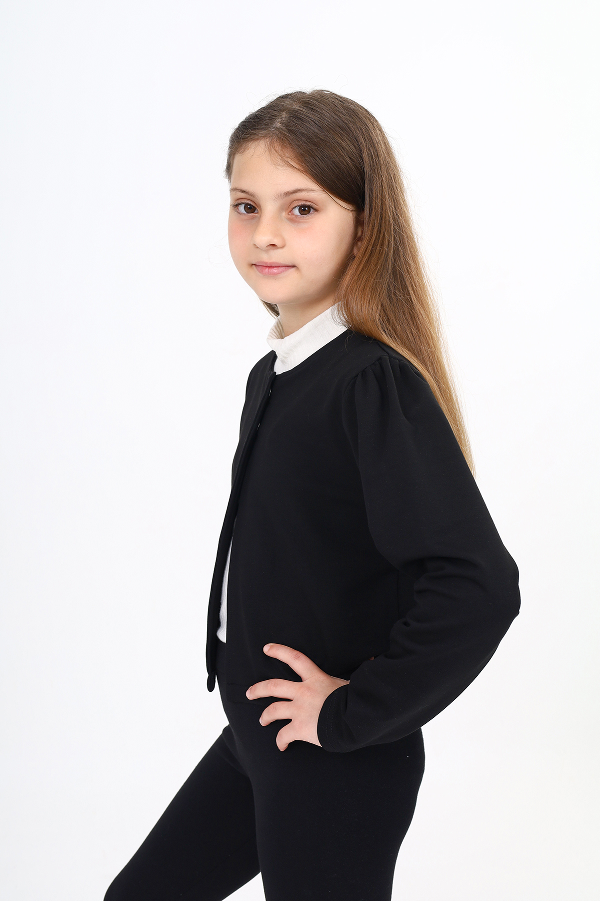 Toontoy Kız Çocuk  Çıt Çıt Detaylı Okul Hırka