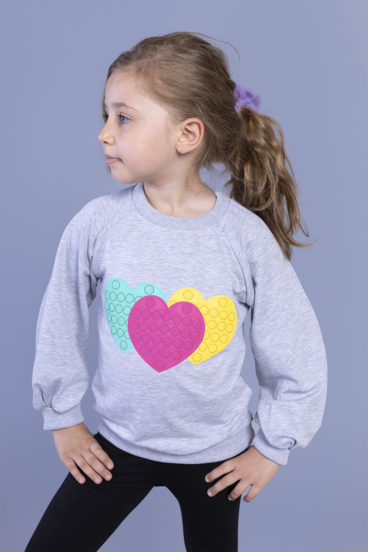 Toontoy Kız Çocuk Popıt Desenli Sweatshirt