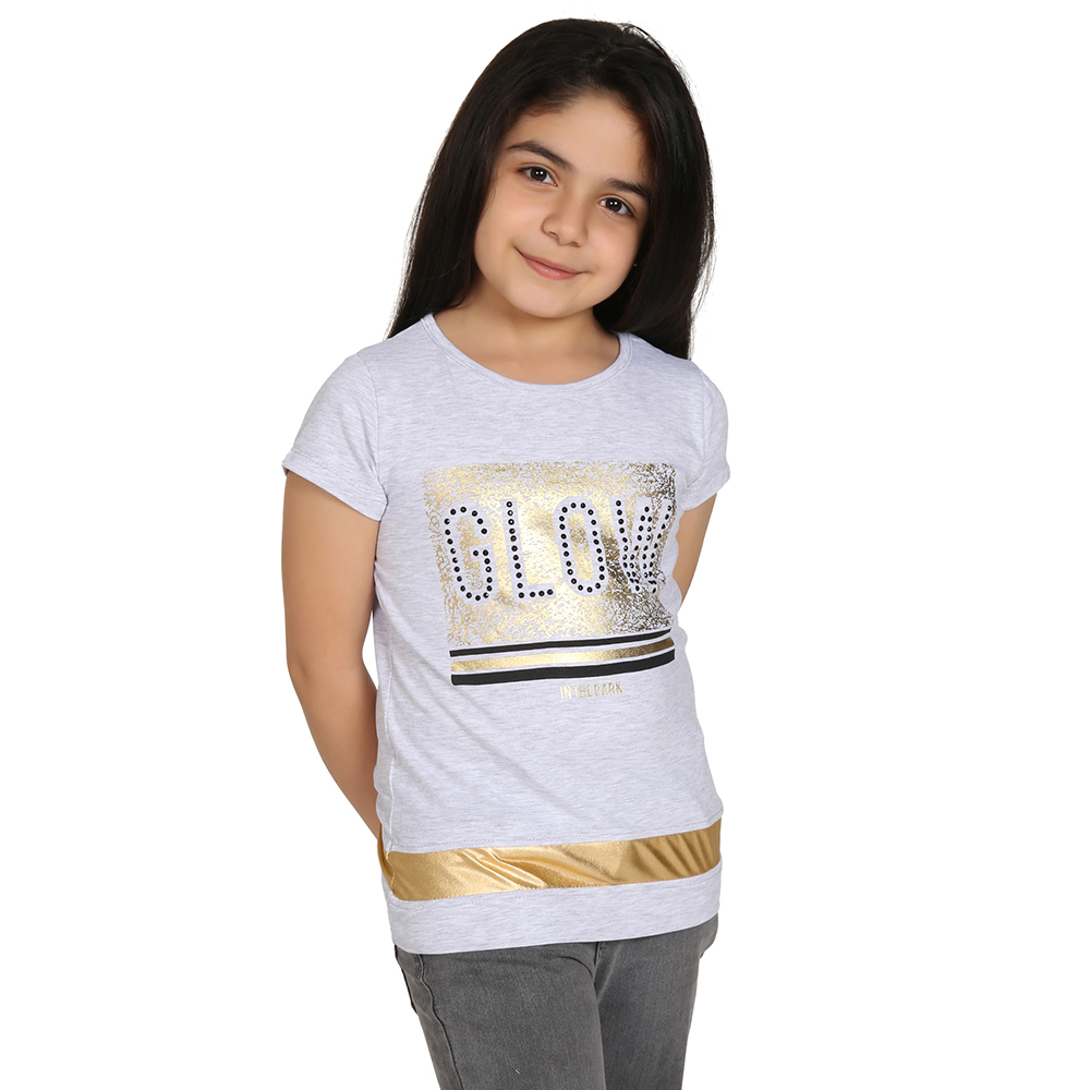 Toontoy Kız Çocuk Glow Baskılı Tişört