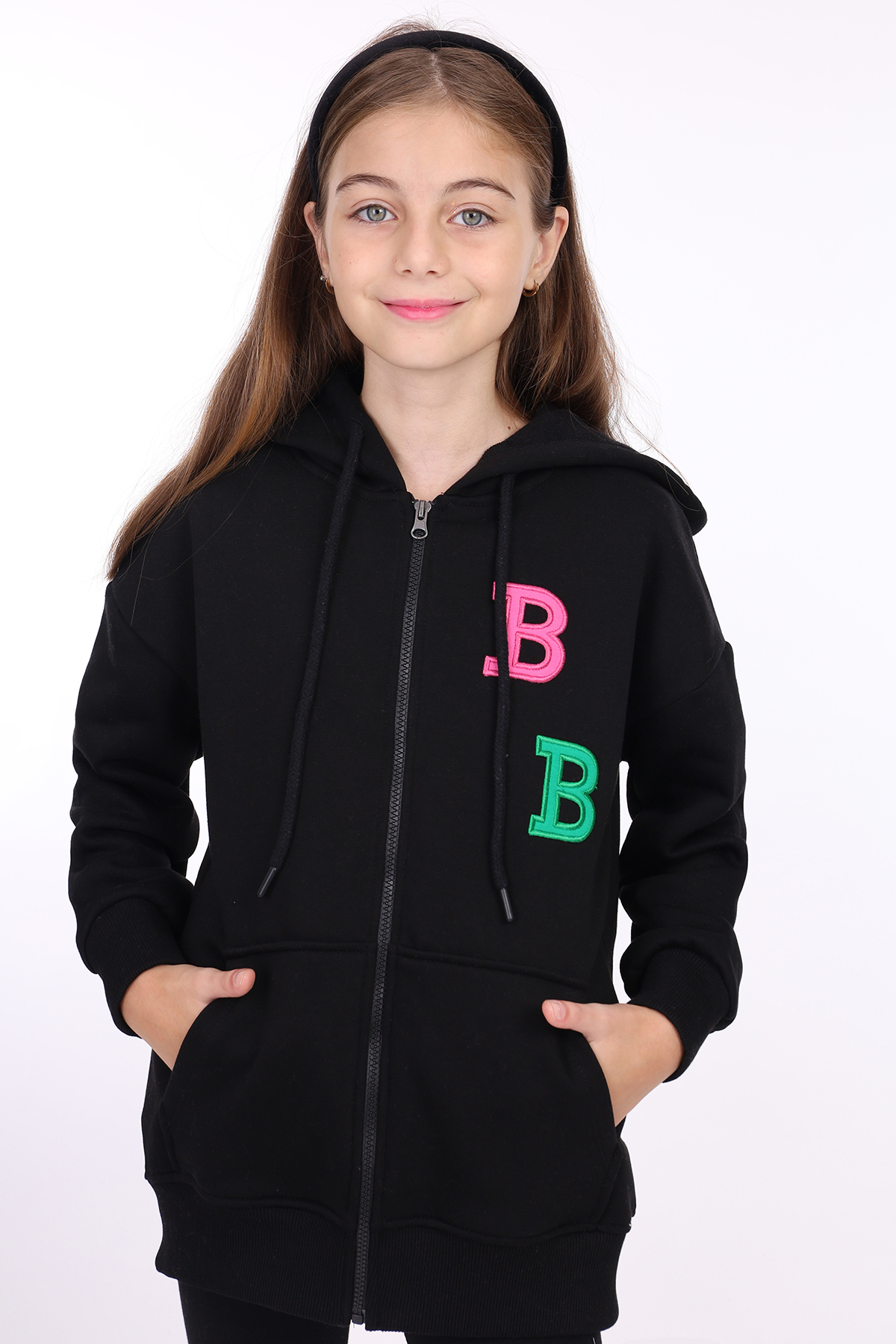 Toontoy Kız Çocuk Nakışlı Hırka