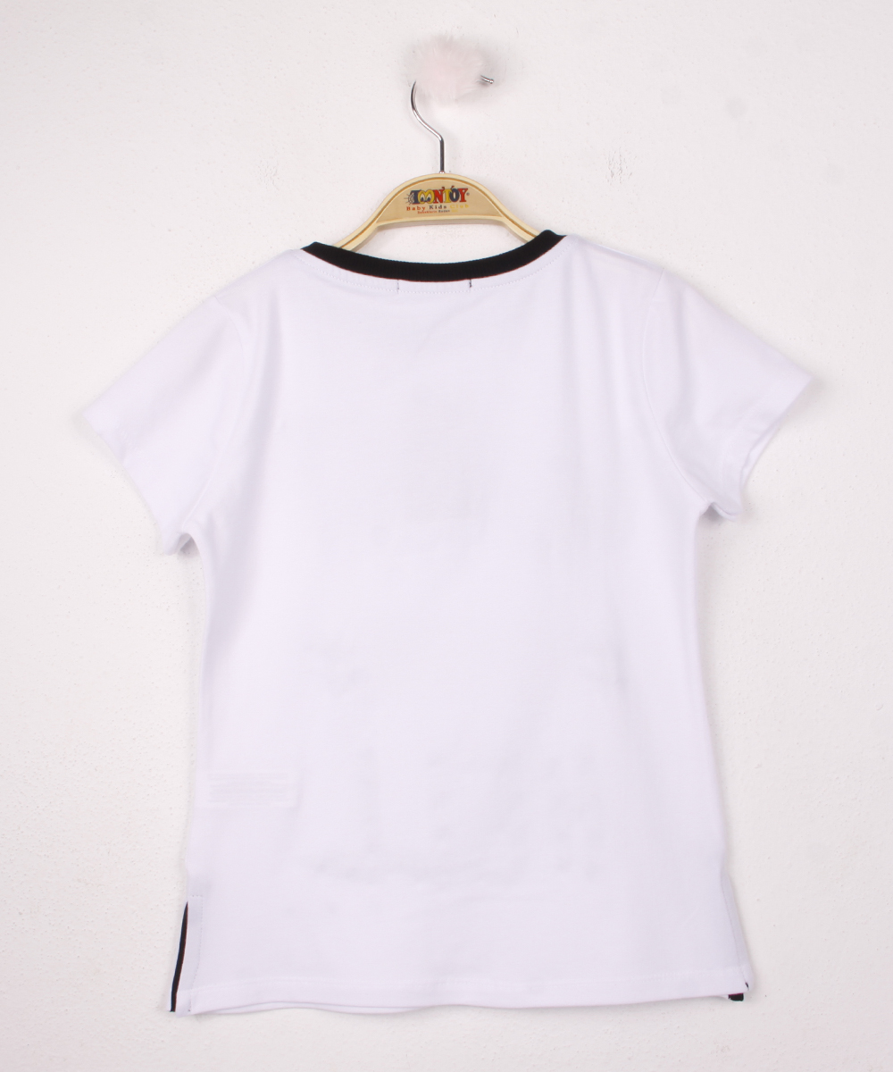Toontoy Kız Çocuk Pullu İnci Detaylı T-Shirt