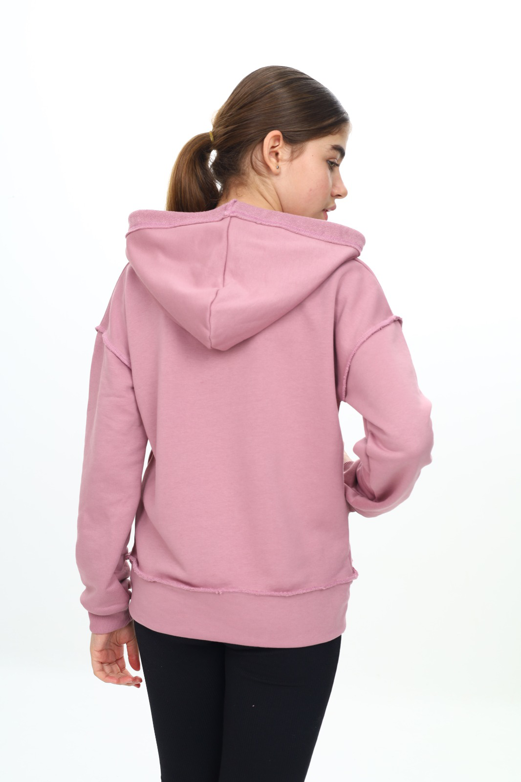 Toontoy  Kız Çocuk  Kirli Dikişli Kapüşonlu Hırka