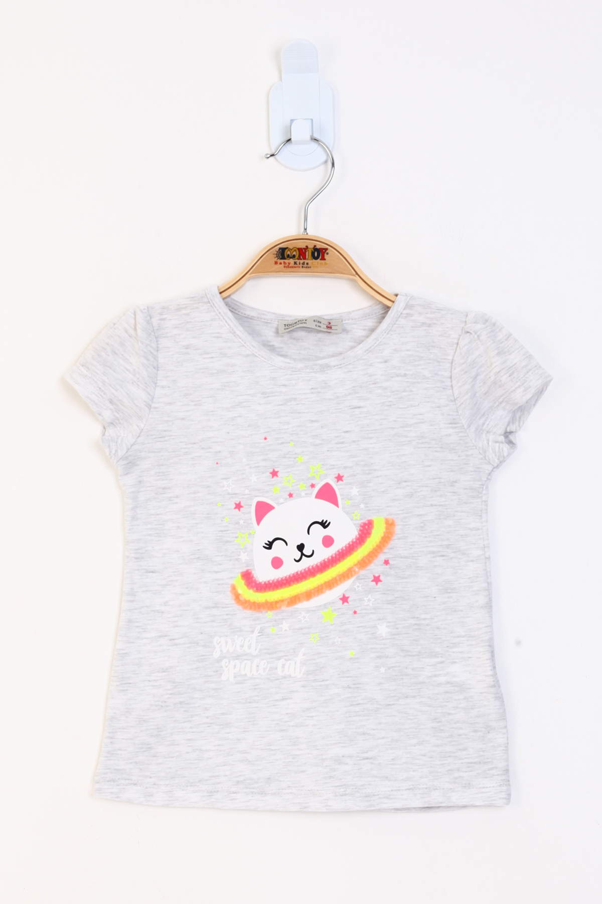 Toontoy Kız Çocuk Pul Detaylı Baskılı Tişört
