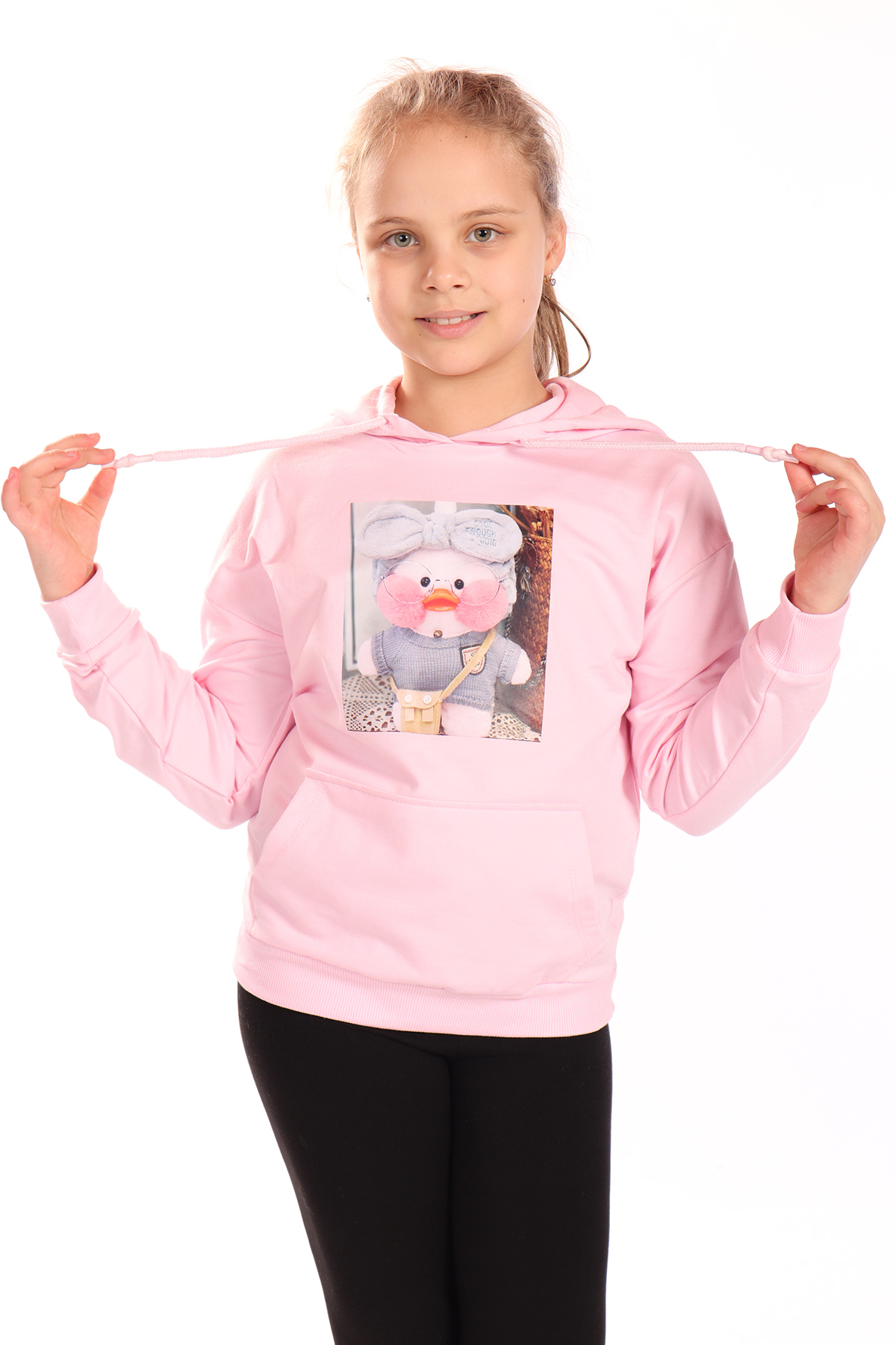 Toontoy Kız Çocuk  Ördek Baskılı Sweatshirt