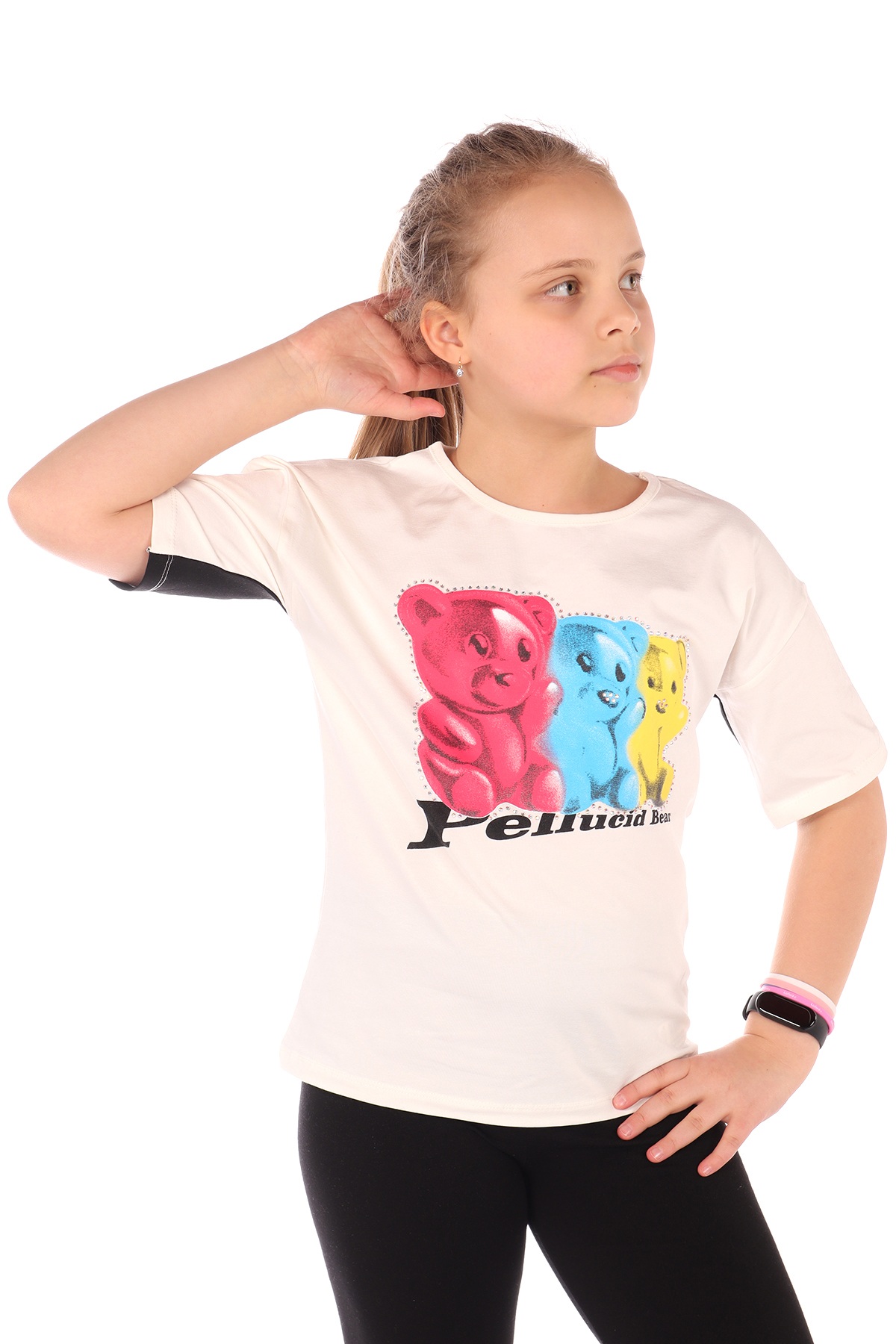 Toontoy Kız Çocuk  Penucid Bear Baskılı Tişört