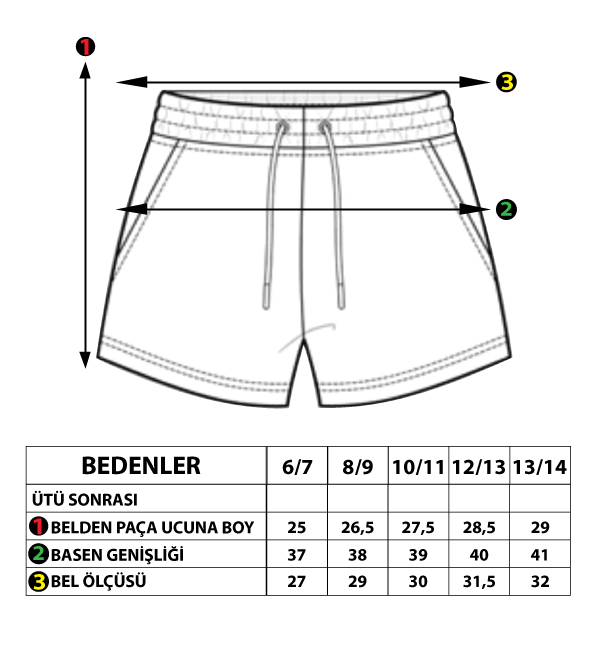 Toontoy Kız Çocuk Batik Desenli İki Yanı Cepli Şort