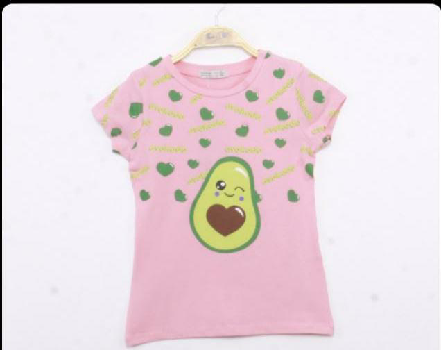Toontoy Kız Çocuk Avokado Baskılı Tişört
