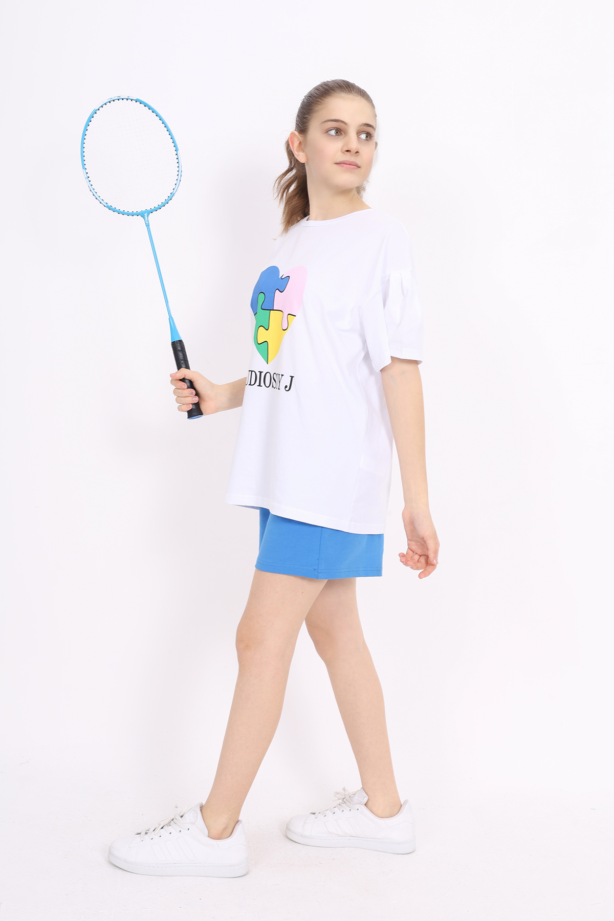 Toontoy Kız Çocuk Baskılı Şortlu Takım