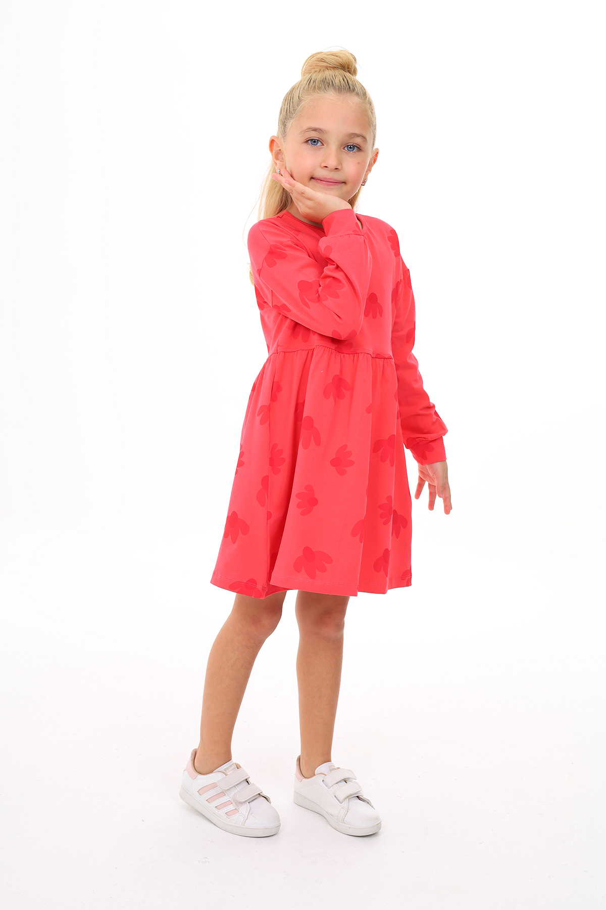 Toontoy Kız Çocuk Baskılı Elbise