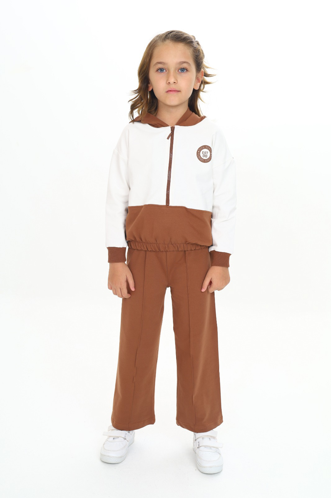 Toontoy Kız Çocuk Reglan Kol Kapüşonlu Gizli Cepli Eşofman Takım