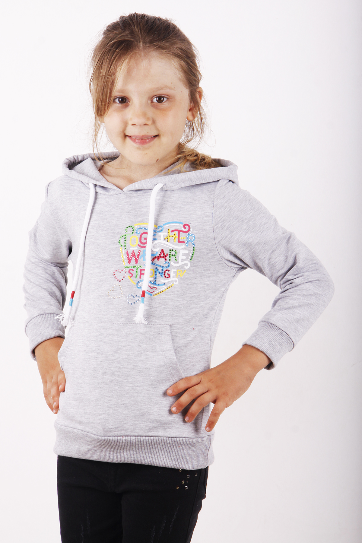 Toontoy Kız Çocuk Stronger Baskılı Sweatshirt