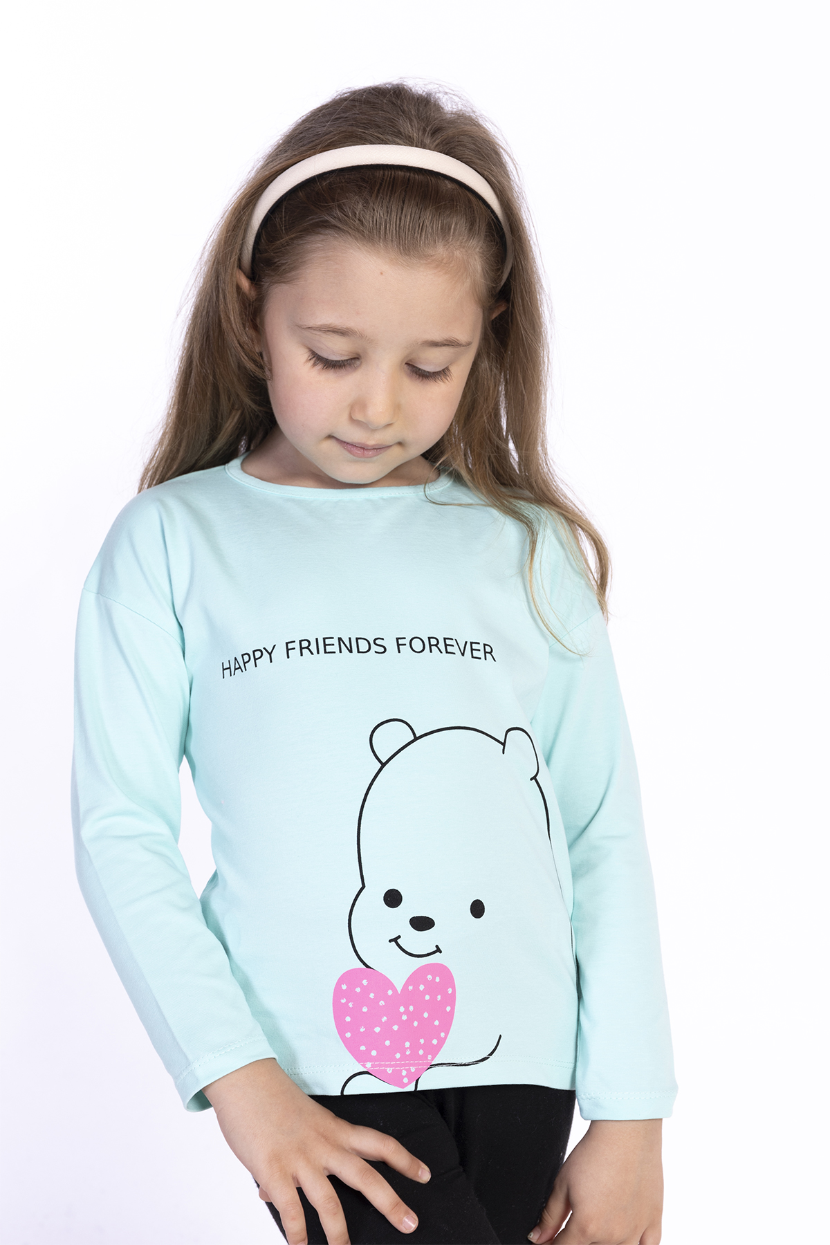 Toontoy Kız Çocuk Happy Frıends  Baskılı Tişört