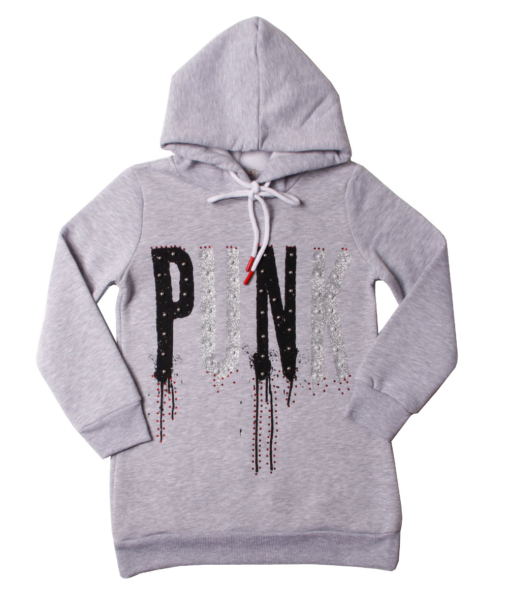 Toontoy Kız Çocuk Sweatshirt Kapşonlu Punk Baskılı