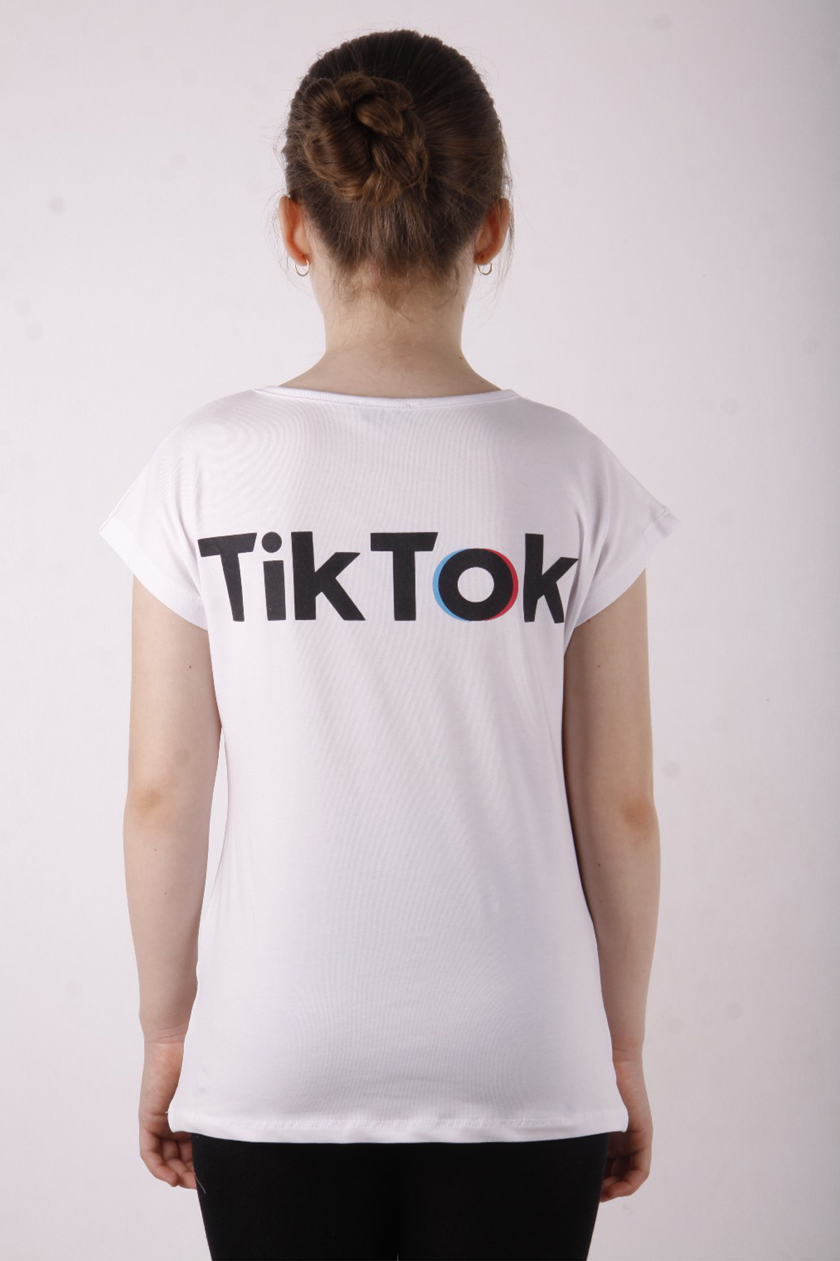 Toontoy Kız Çocuk Ön Arka Tiktok Baskılı Taş İşlemeli Tişört