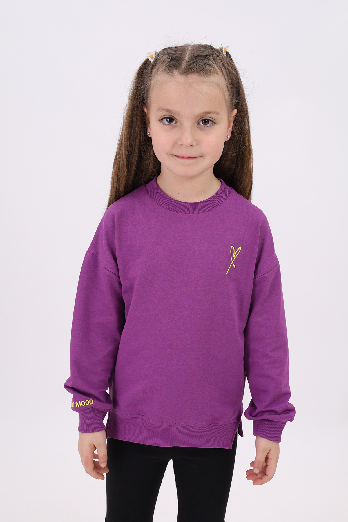 Toontoy Kız Çocuk Çanta Nakışlı Sweatshirt