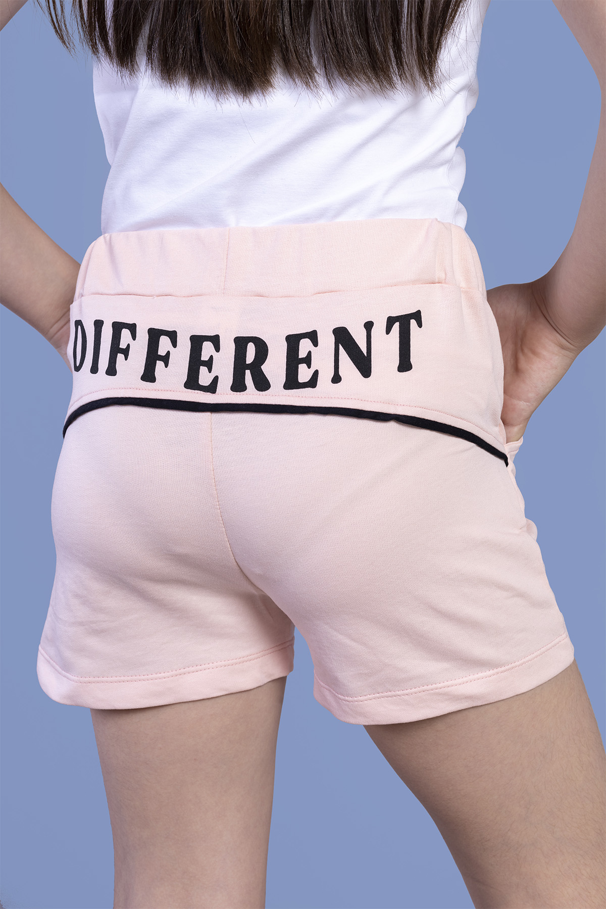 Toontoy  Kız Çocuk İki Yanı Cepli Arkası Baskı Detaylı Şort