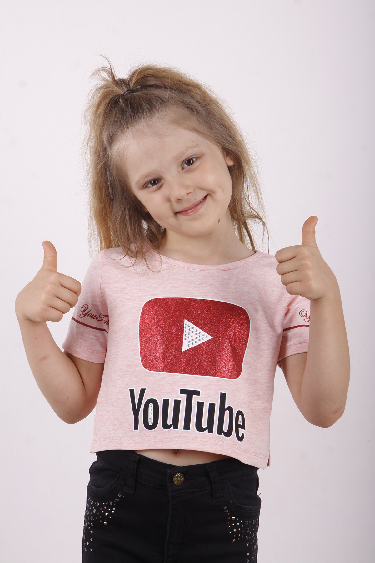 Toontoy Kız Çocuk YouTube Baskılı Tişört