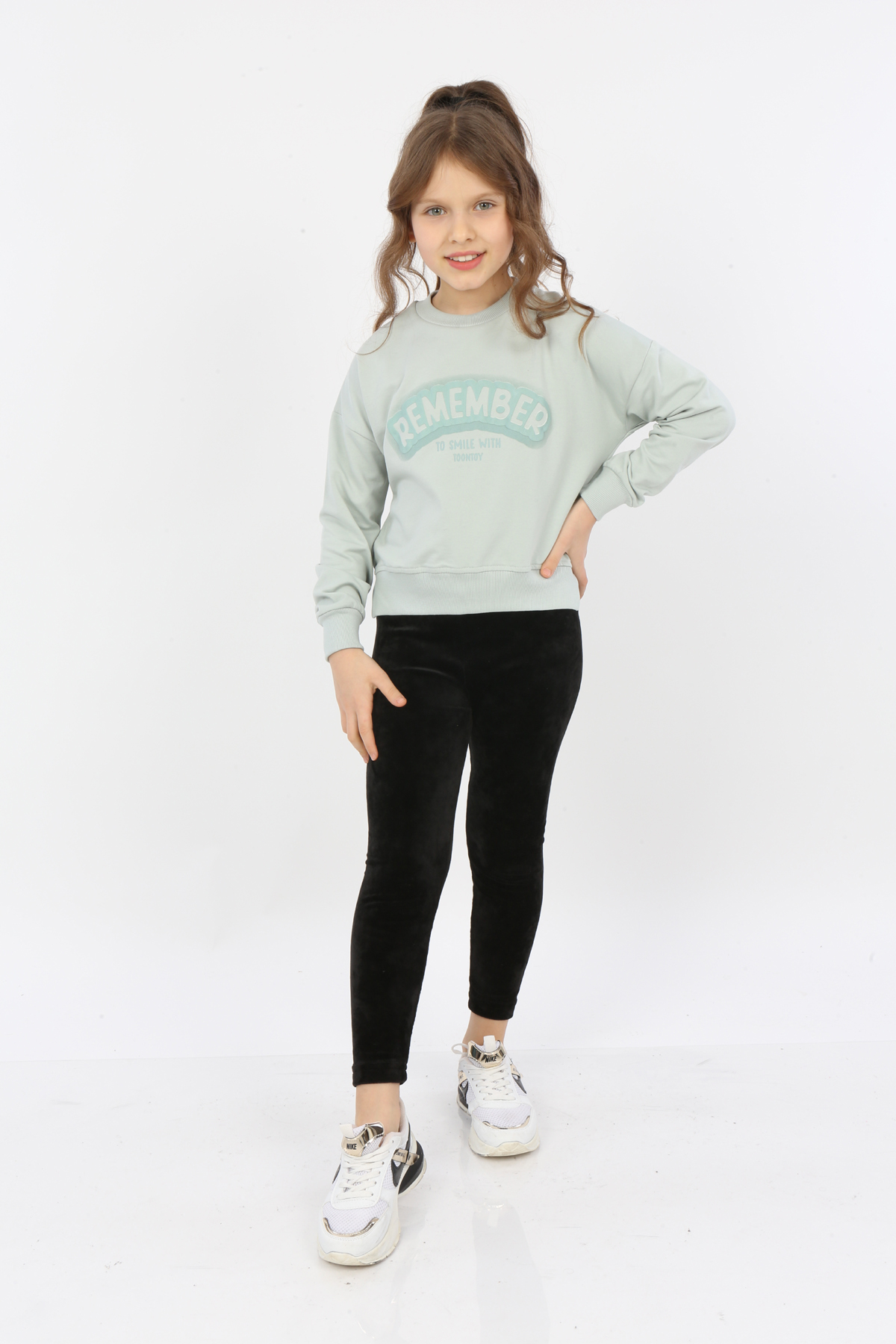 Toontoy Kız Çocuk Remember Baskılı Sweatshirt