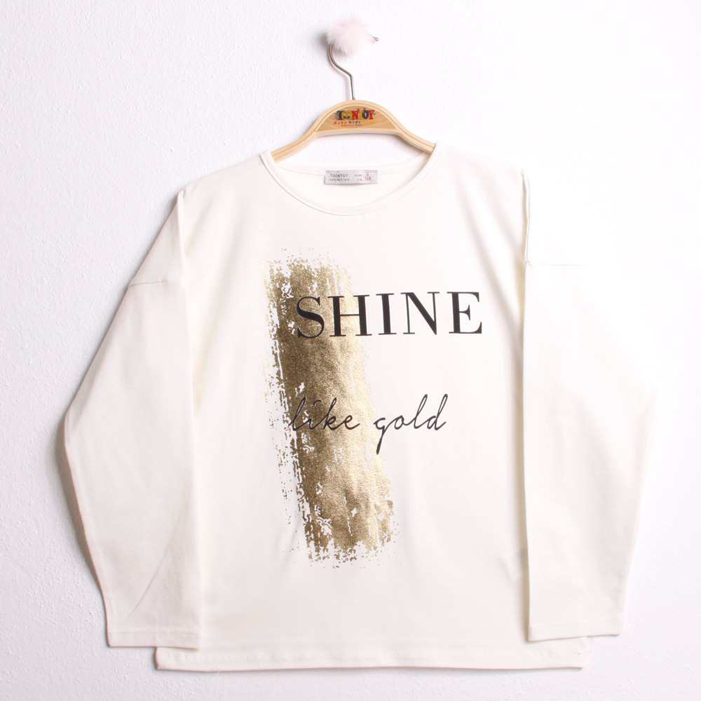 Toontoy Kız Çocuk Sweatshirt Shine Varak Baskılı