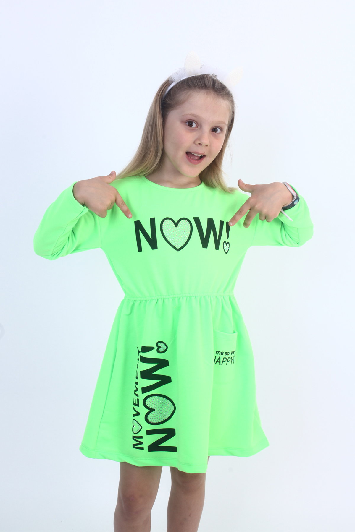 Toontoy Kız Çocuk Now! Baskılı Elbise