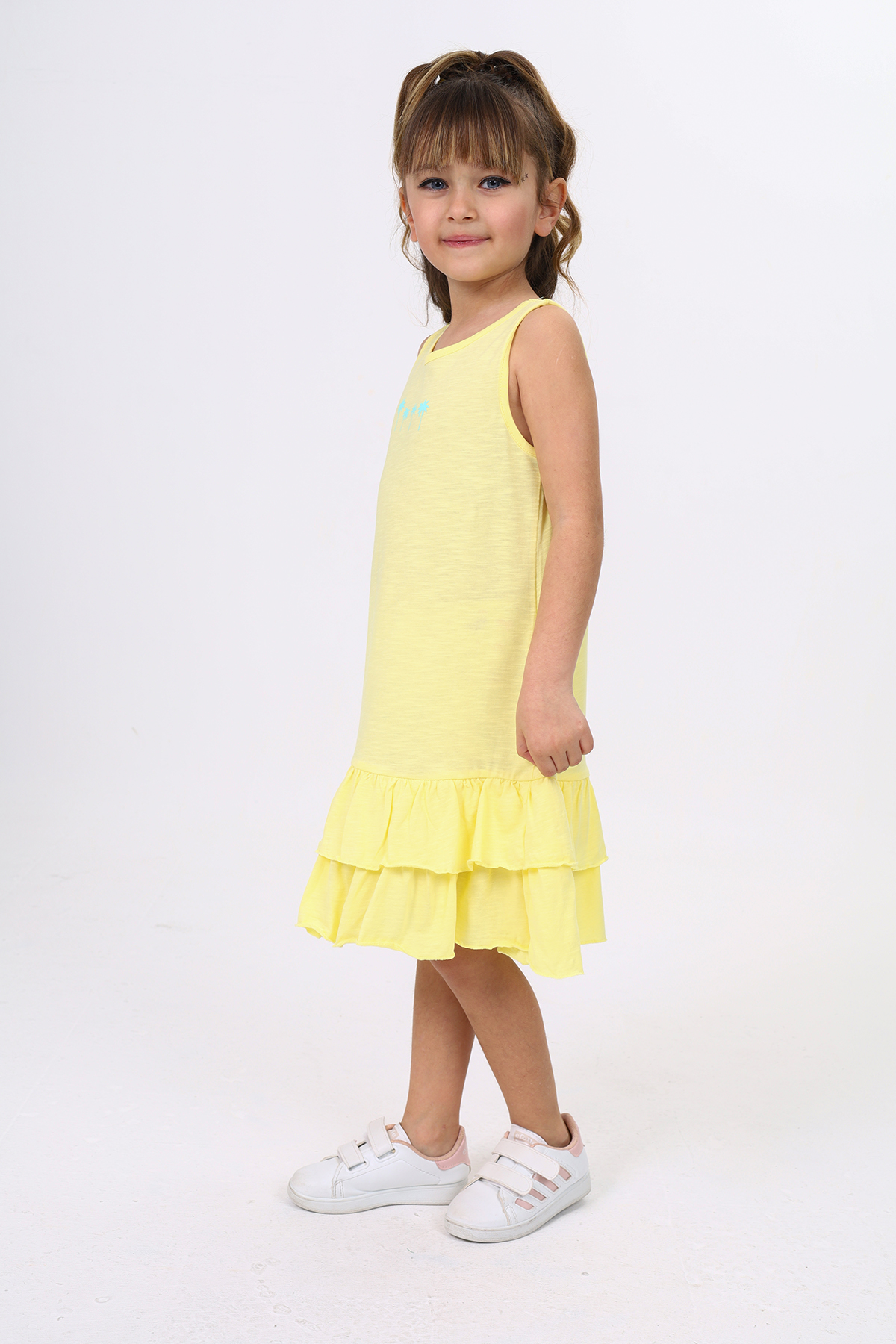 Toontoy Kız Çocuk Baskılı Elbise