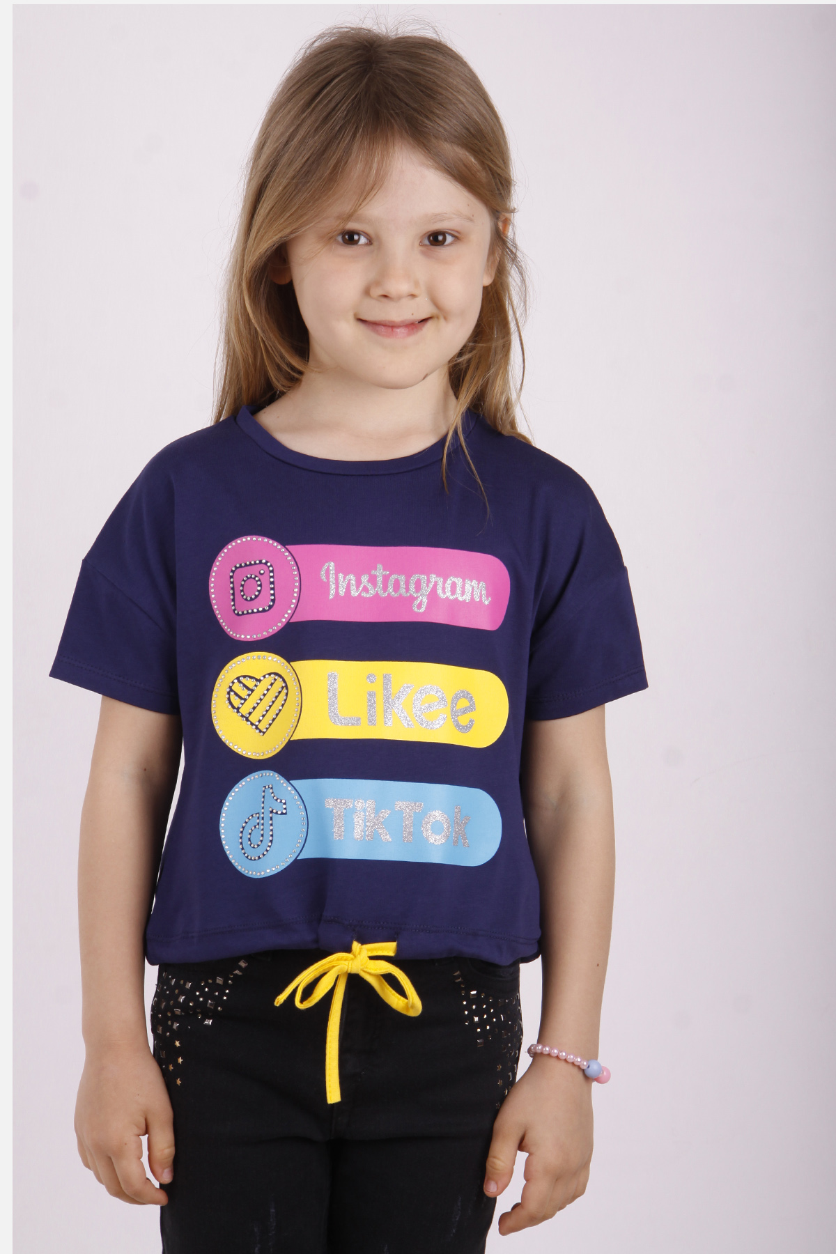 Toontoy Kız Çocuk Instagram Baskılı Tişört