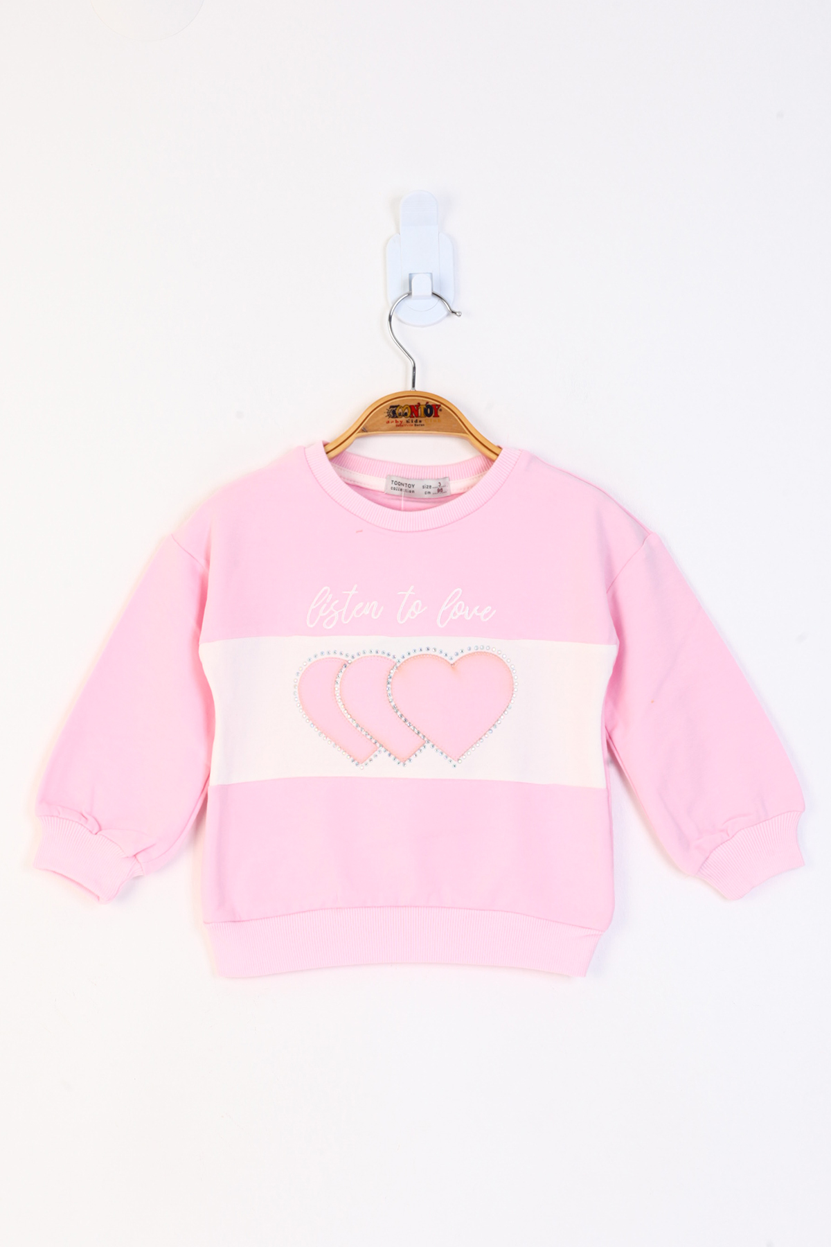 Toontoy Kız Çocuk Kalp Nakışlı Sweatshirt