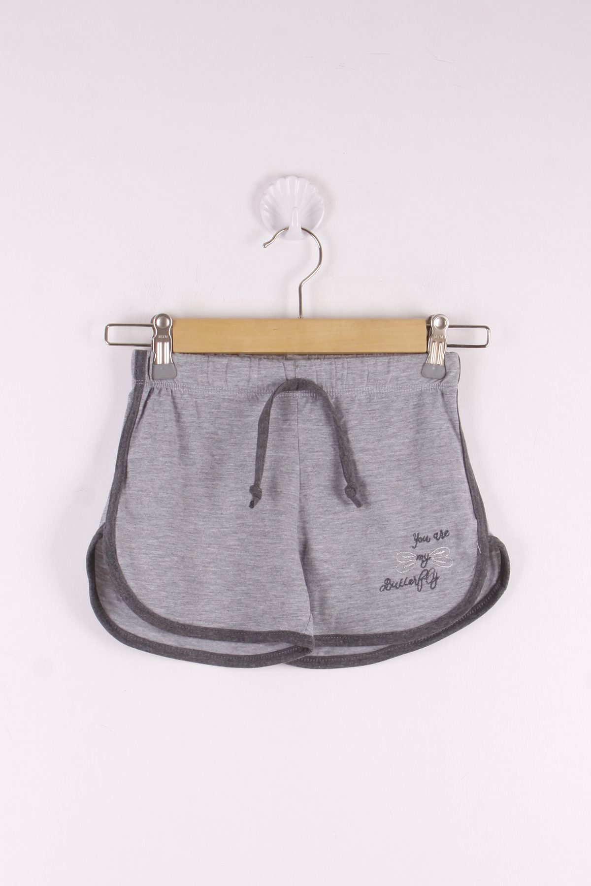 Toontoy  Kız Çocuk Şort Simli Kelebek Nakışlı