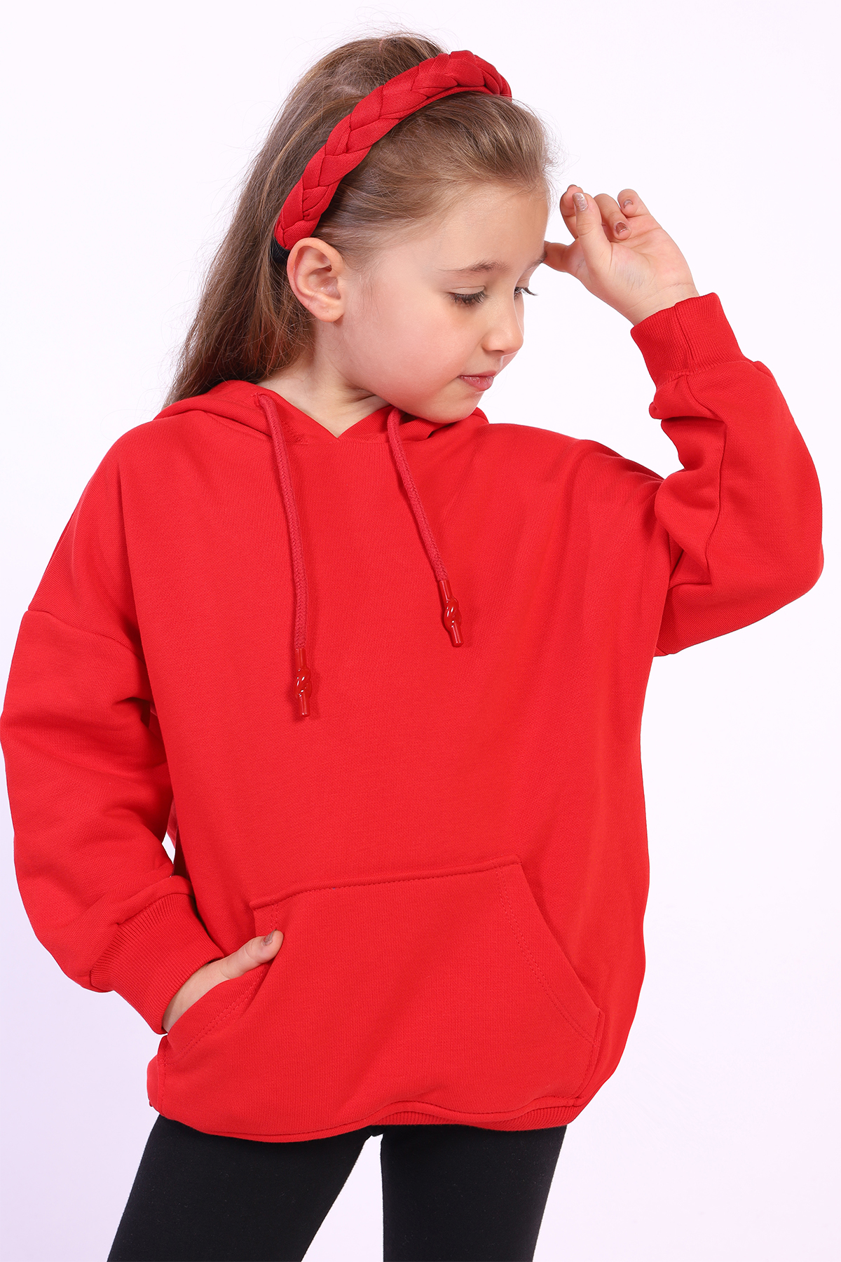 Toontoy Kız Çocuk Kanguru Cepli Sweatshirt