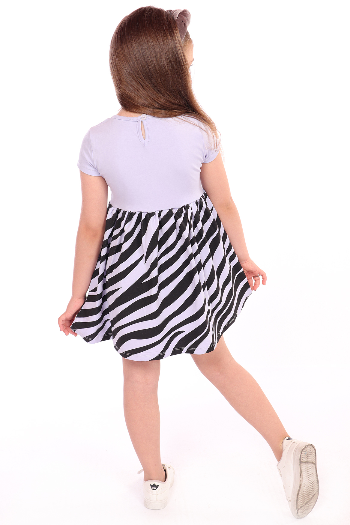 Toontoy Kız Çocuk Little Yazılı Etek Kısmı Zebra Desen Baskılı El