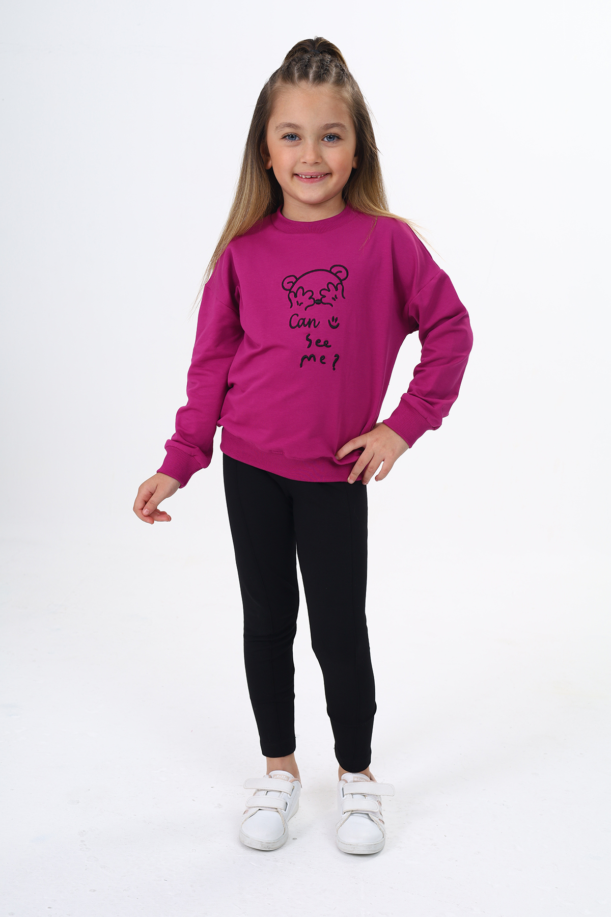 Toontoy Kız Çocuk Nakışlı Taytlı Takım