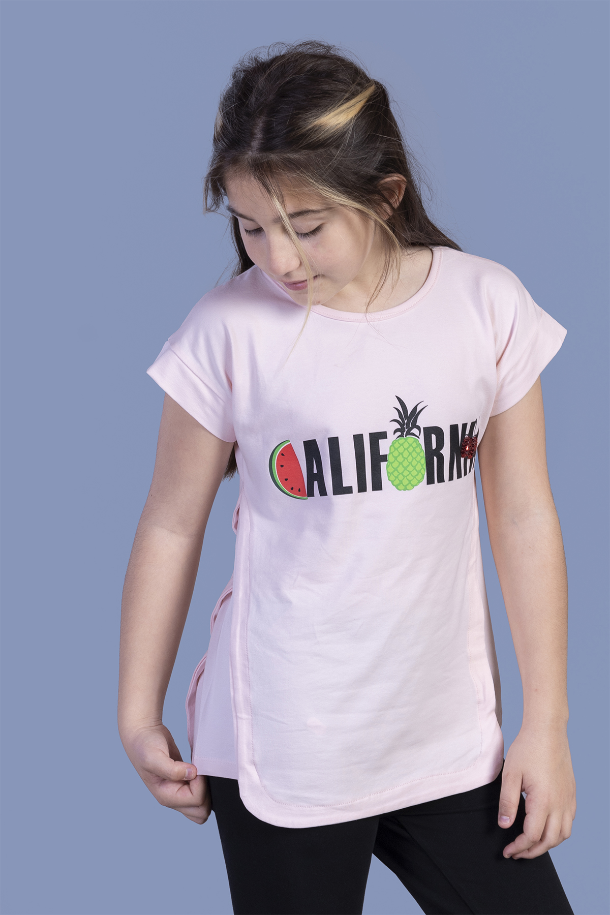 Toontoy Kız Çocuk California Baskılı Tişört