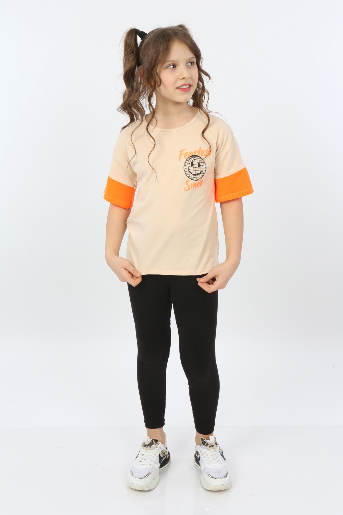 Toontoy Kız Çocuk Fearless Smile Baskılı Tişört