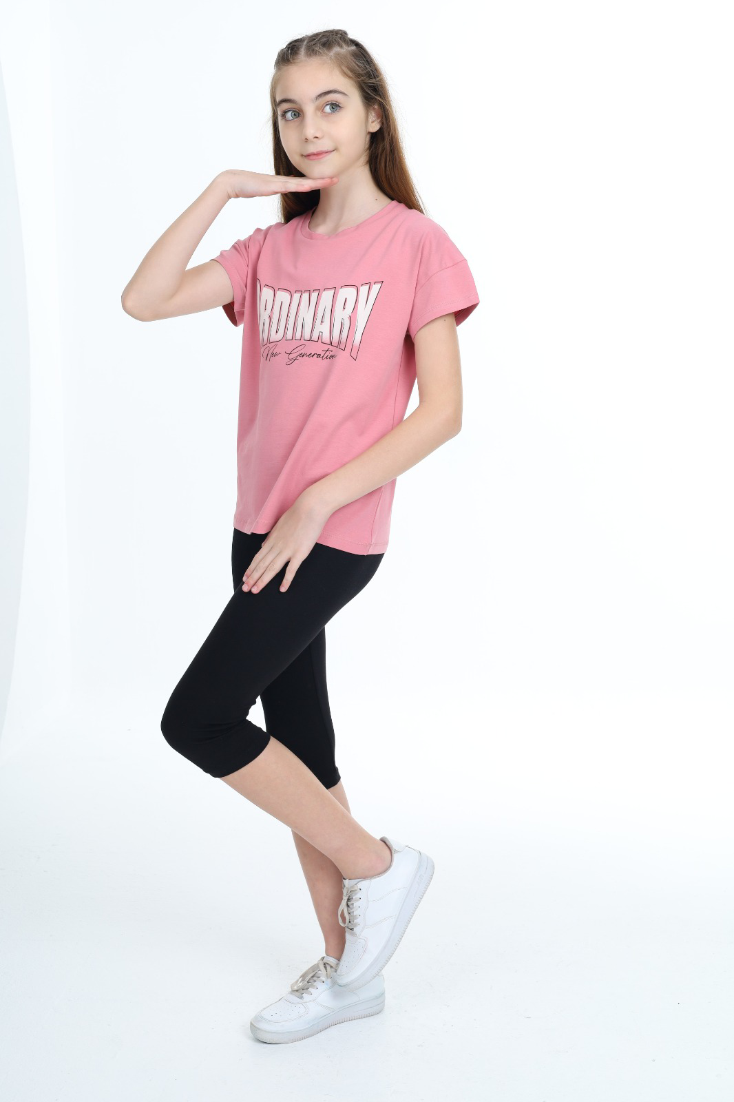 Toontoy Kız Çocuk Çiçek Nakışlı T-Shirt