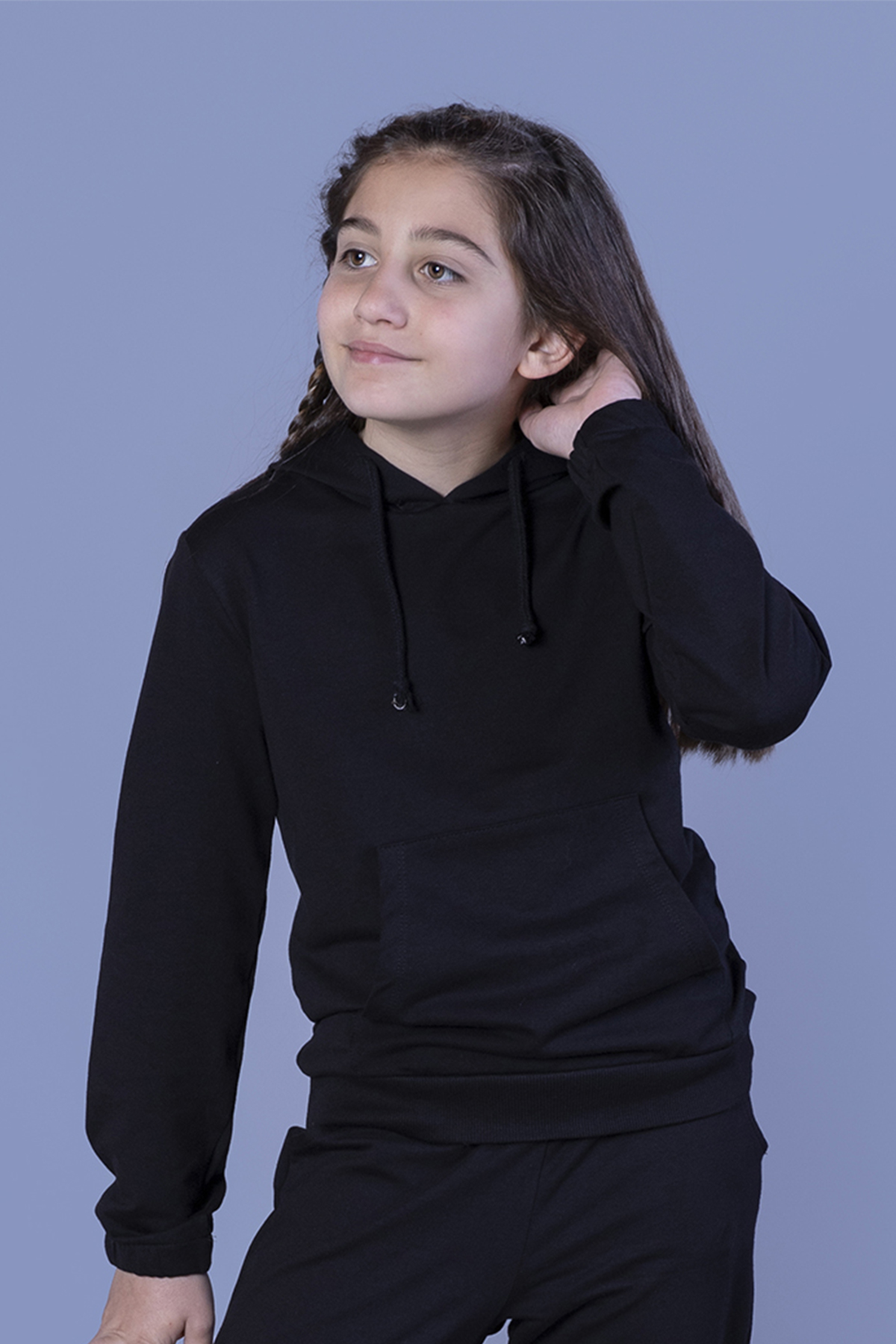 Toontoy Kız Çocuk Kapüşonlu Kanguru Cepli Sweatshirt