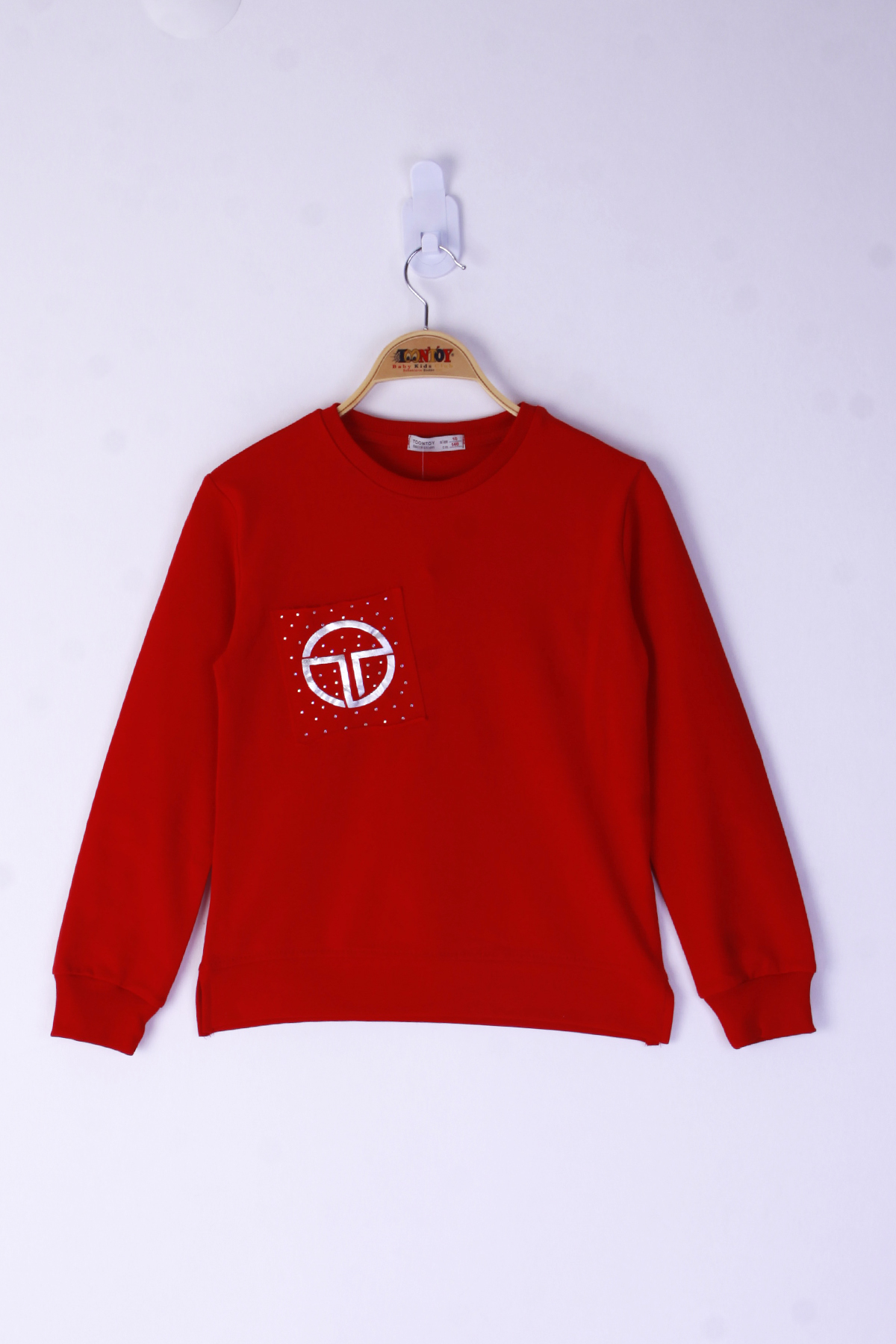 Toontoy Kız Çocuk Cebi Arma Baskılı Sweatshirt