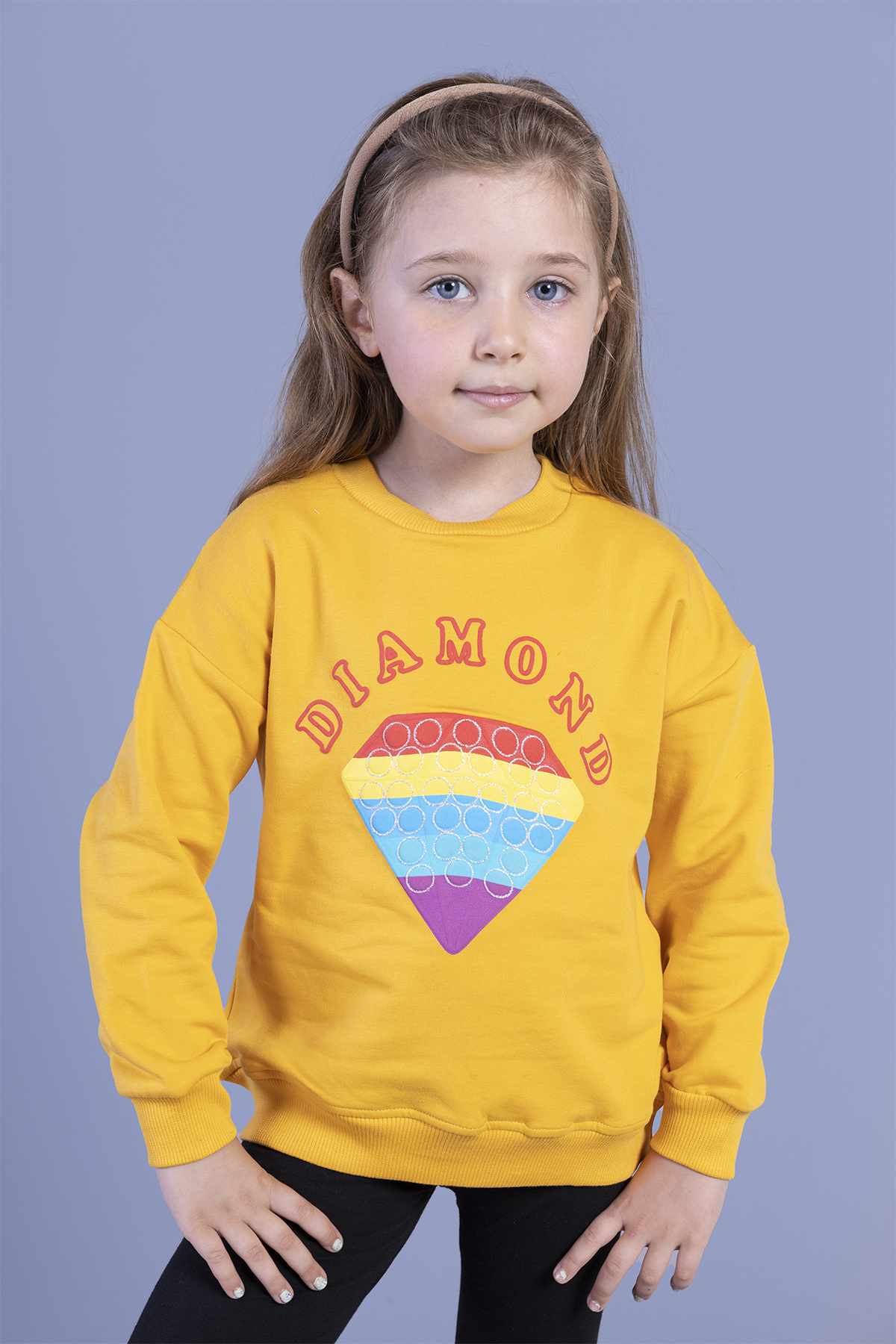 Toontoy Kız Çocuk Popıt Baskılı İçi Pamuklu Sweatshirt