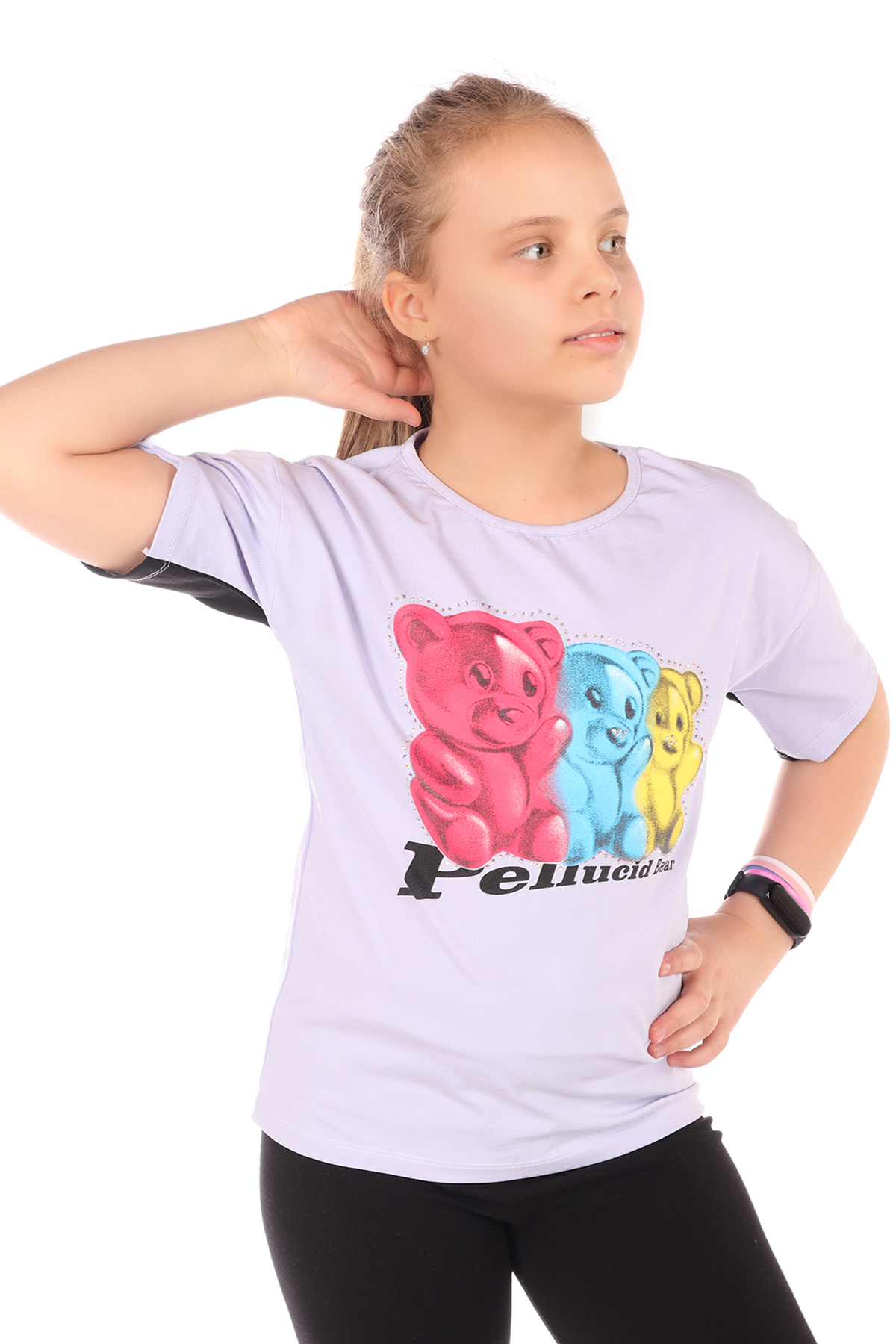 Toontoy Kız Çocuk  Penucid Bear Baskılı Tişört