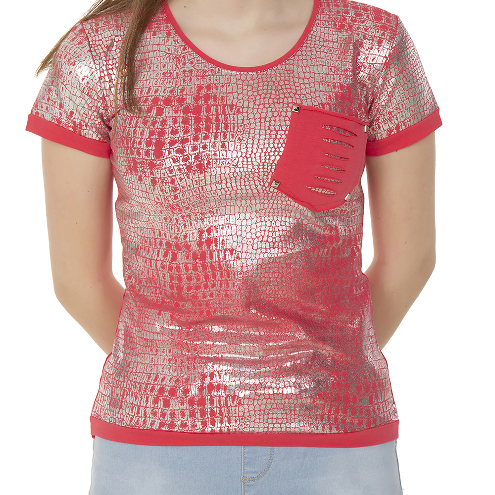 Toontoy Kız Çocuk T-Shirt Komple Varak Baskı Lazer Kesim