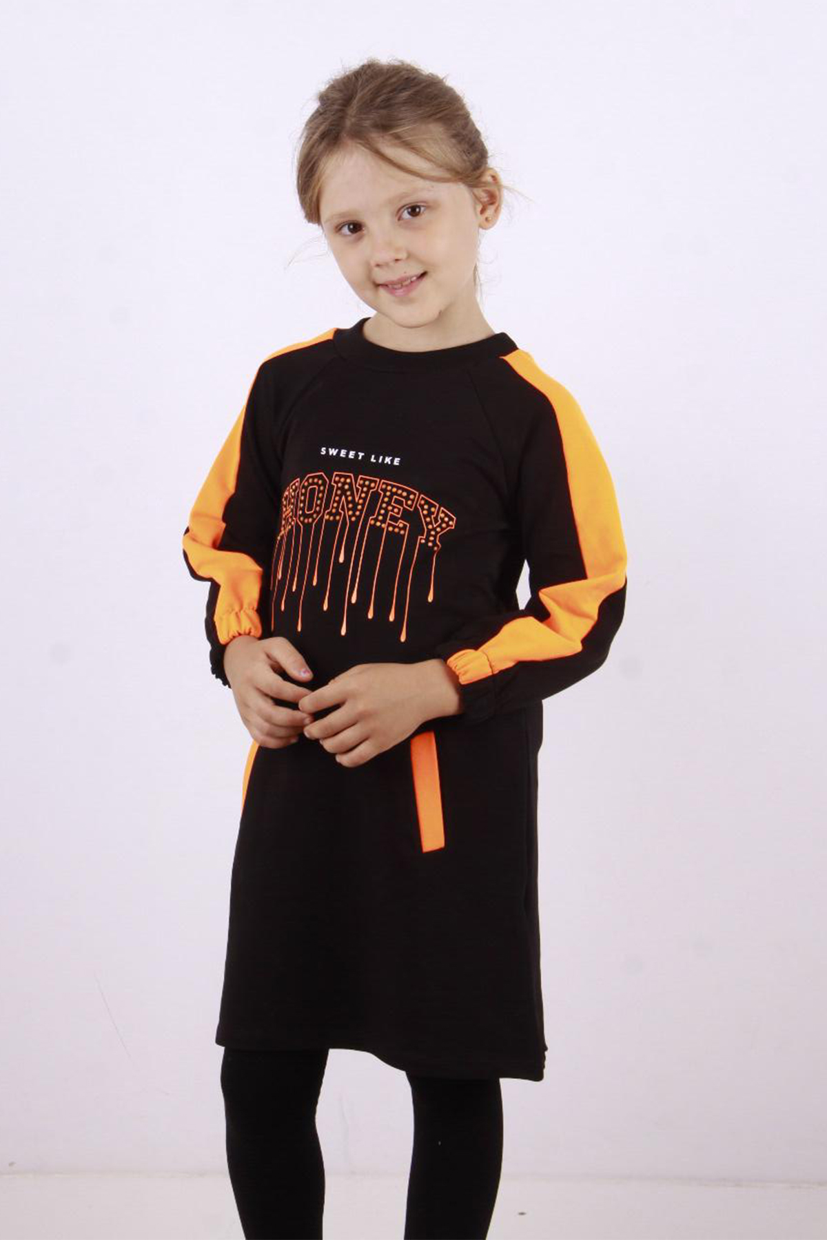 Toontoy Kız Çocuk Honey Baskılı Elbise
