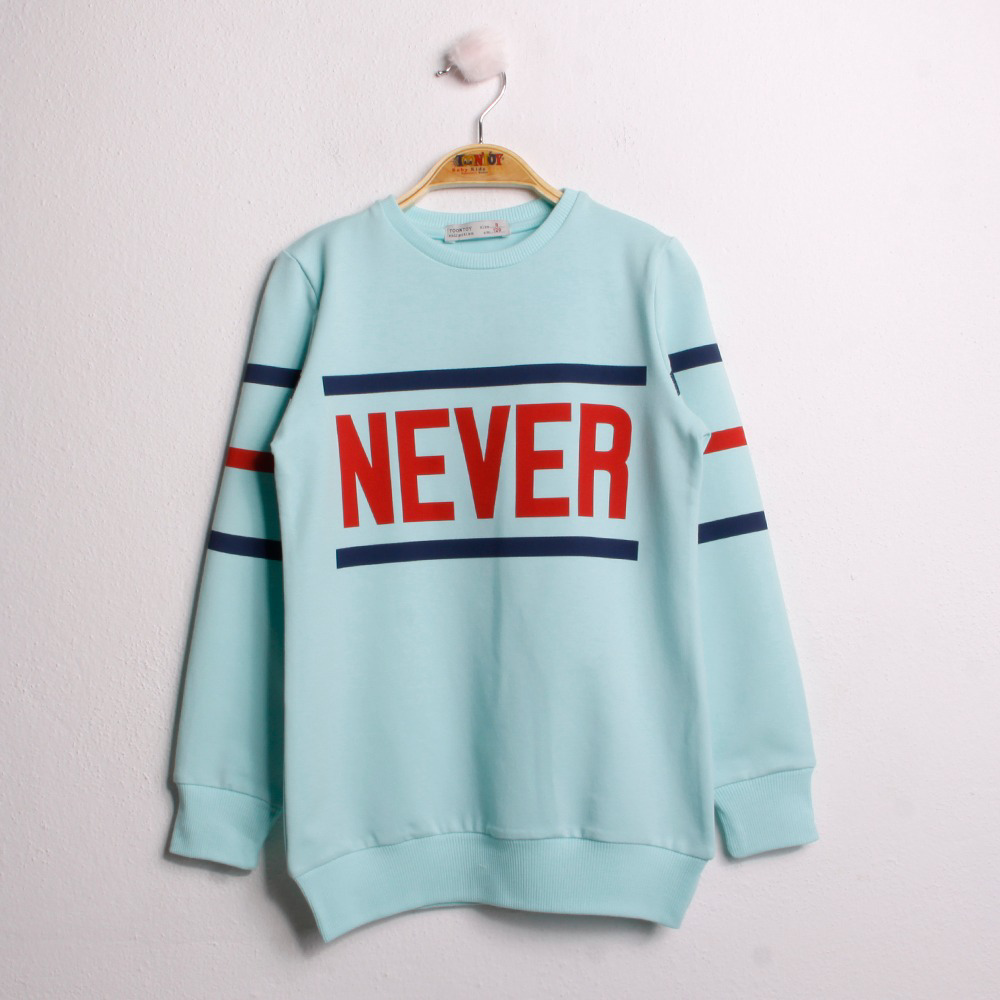 Toontoy Kız Çocuk Sweatshirt Never Baskı
