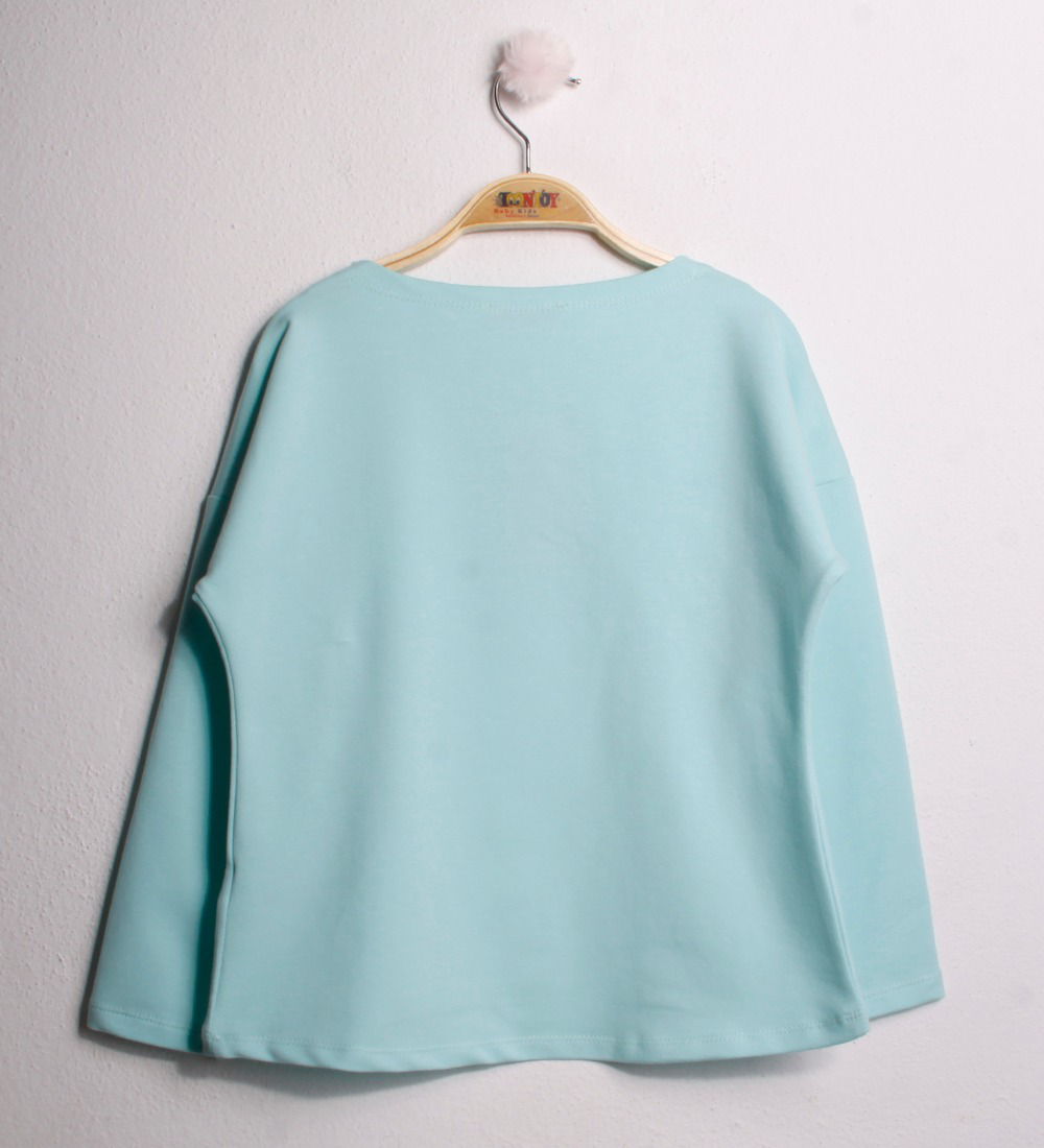 Toontoy Kız Çocuk T-Shirt Pullu Nota Nakış