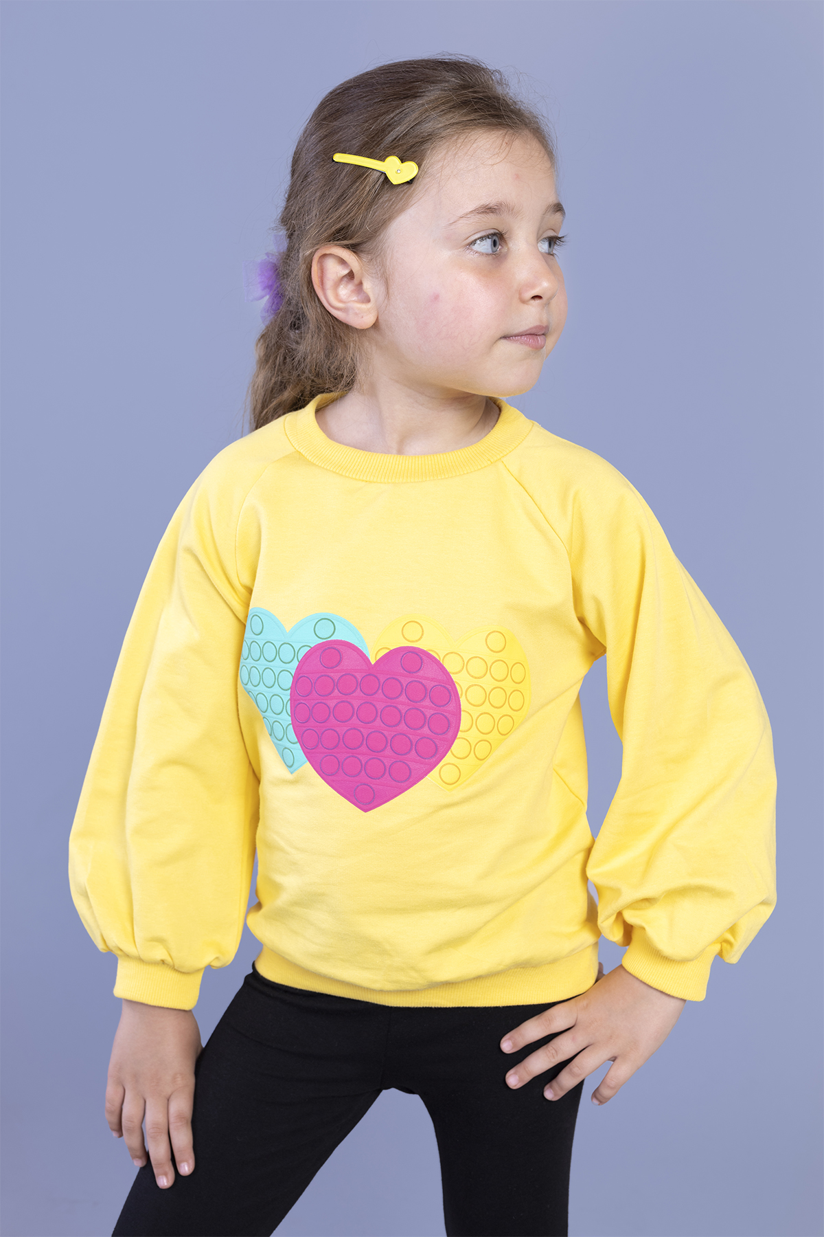 Toontoy Kız Çocuk Popıt Desenli Sweatshirt