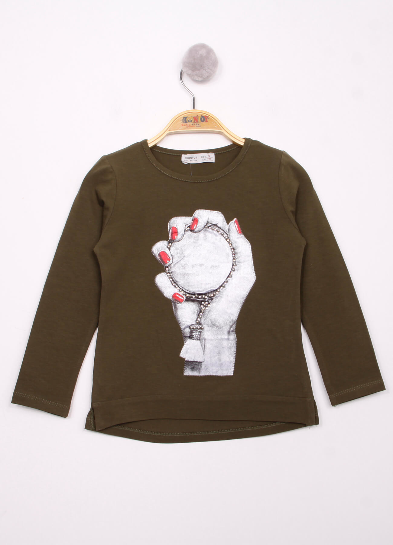 Toontoy Kız Çocuk El Baskılı T-Shirt