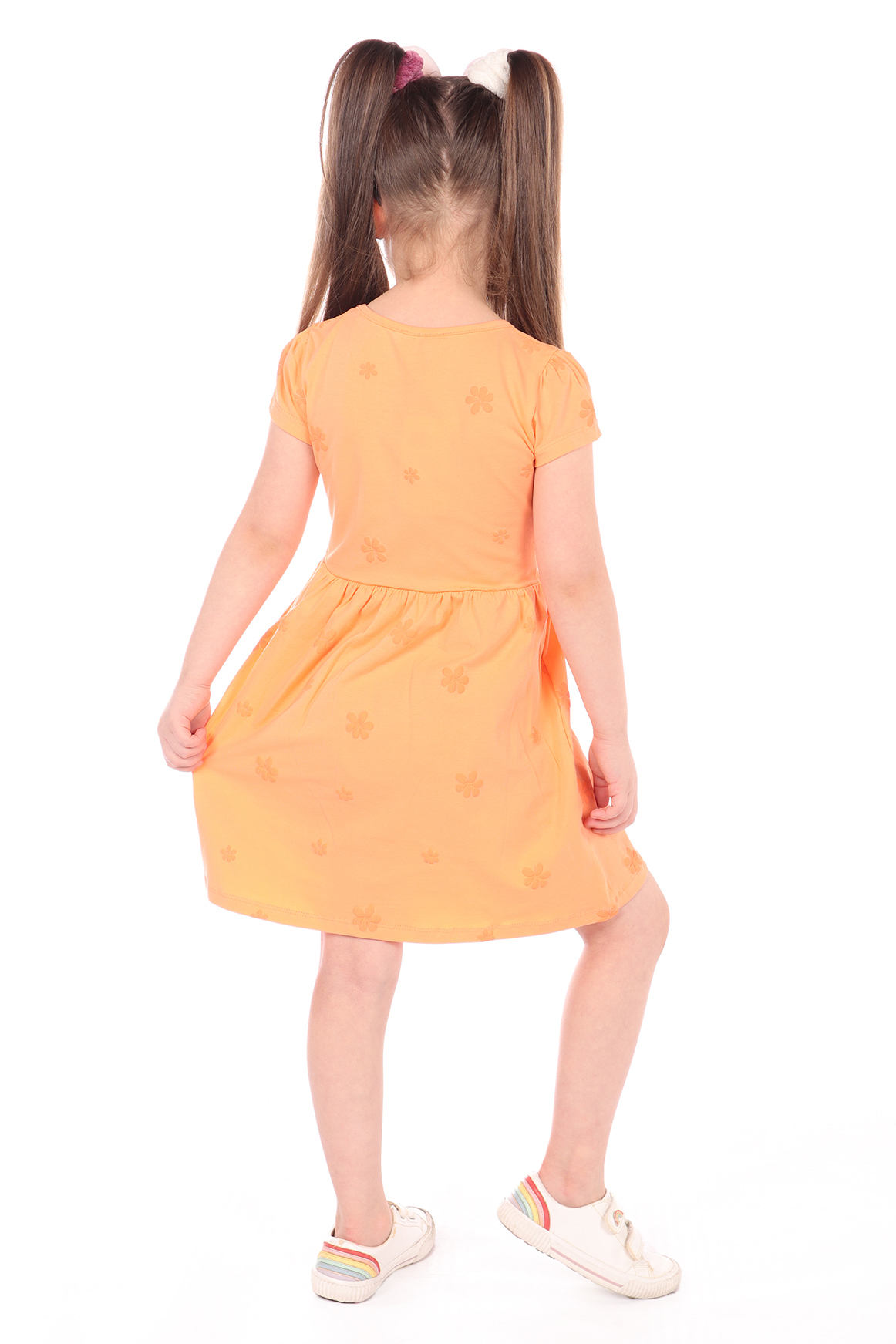 Toontoy Kız Çocuk Komple Kabartma Baskılı Elbise