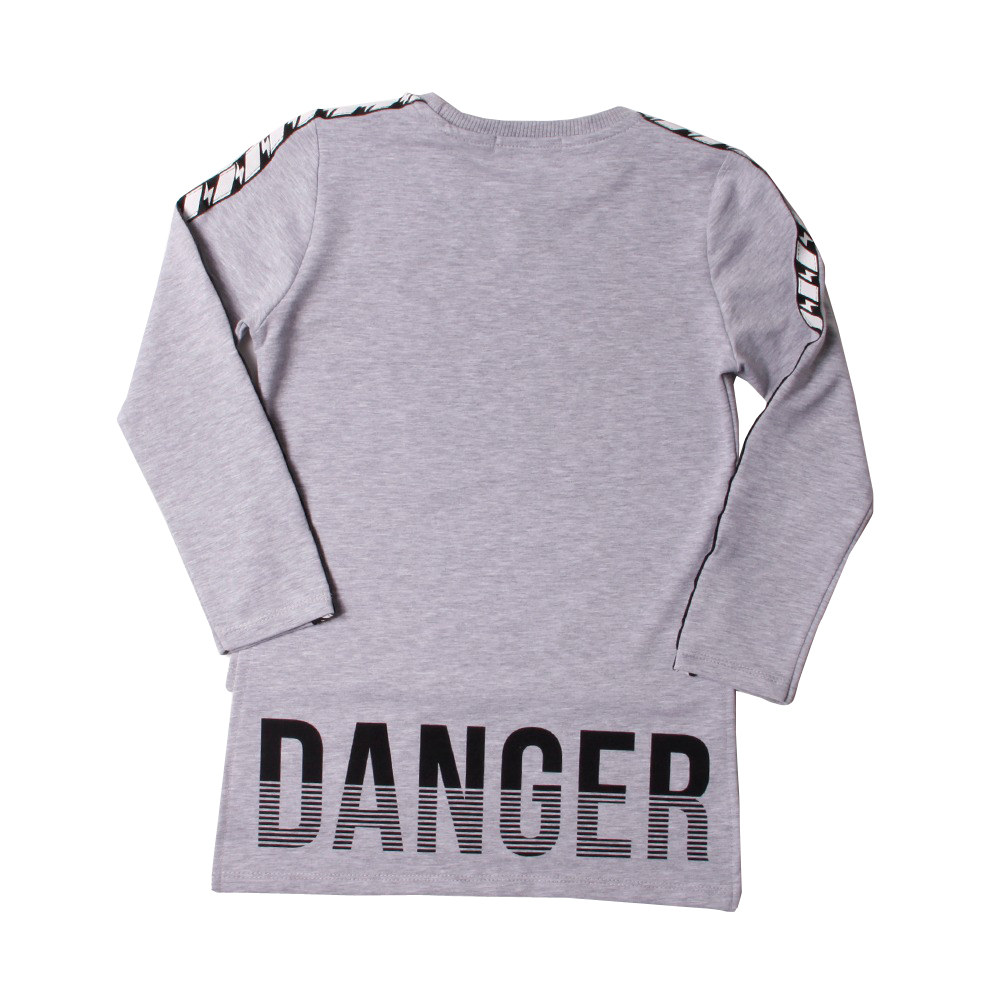 Toontoy Kız Çocuk Criminal Baskılı İki Kolu Şeritli Tişört