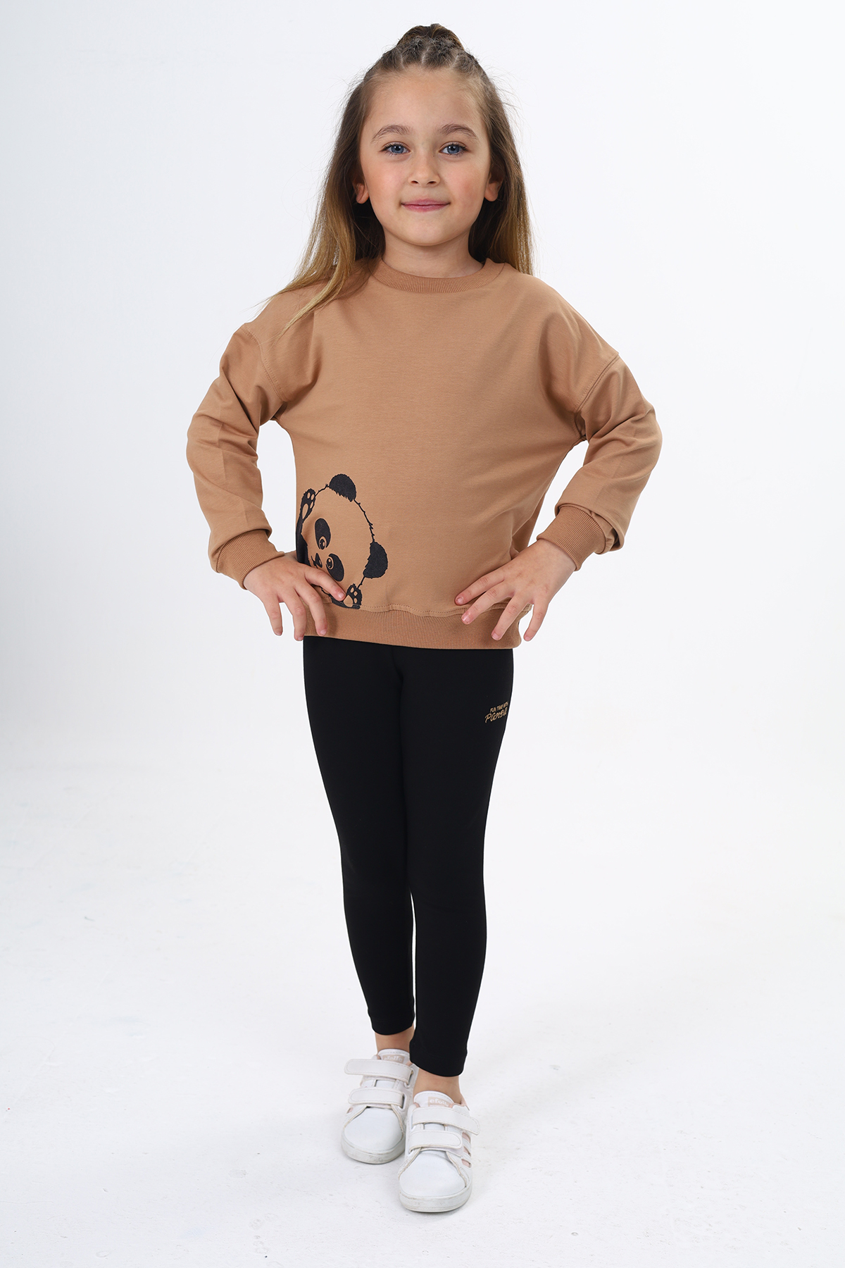 Toontoy Kız Çocuk Baskılı Taytlı Takım